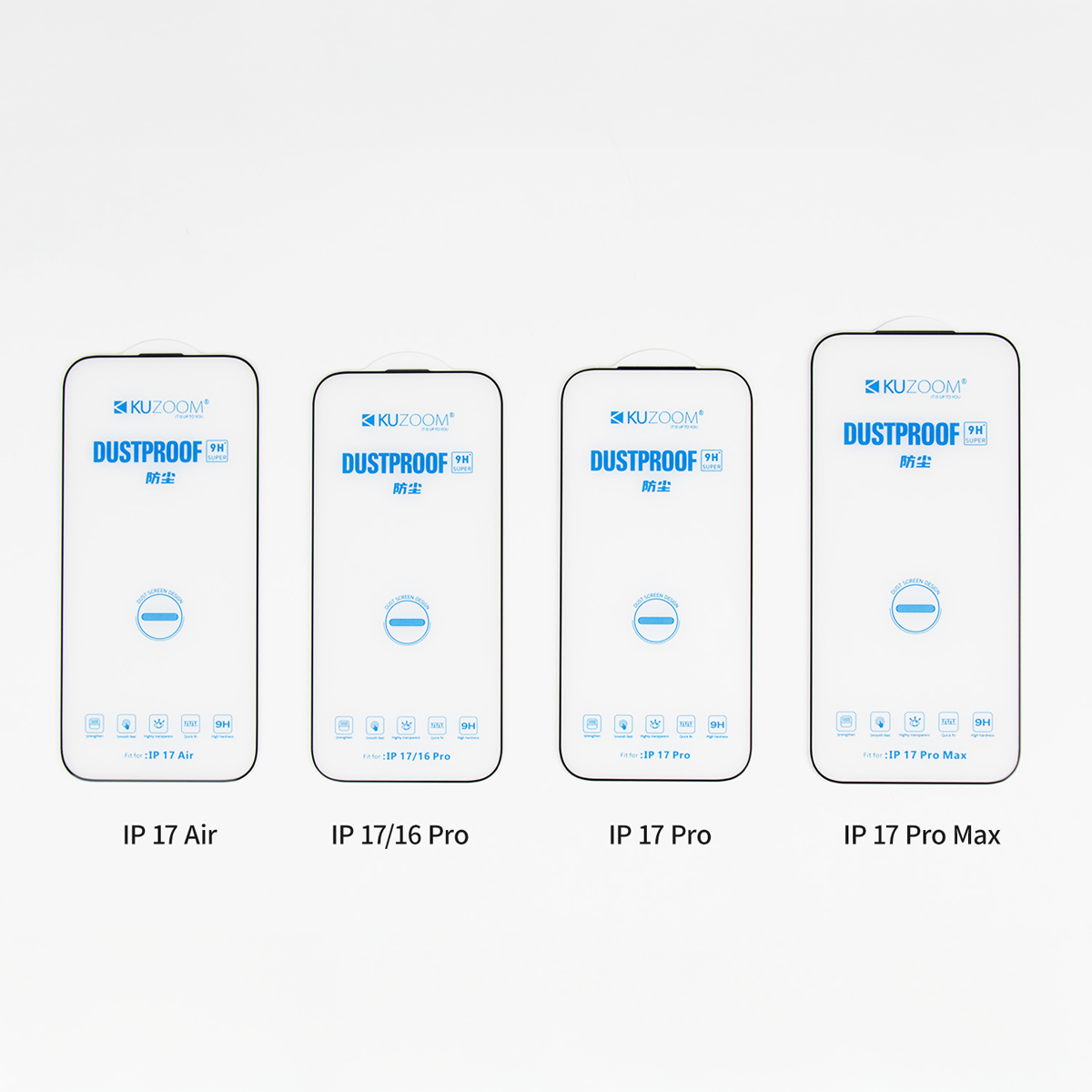 KUZOOM Ultra Narrow Edge iPhone 17 Pro Max Uyumlu Dar Kenarlı Ekran Temperli Cam Ekran Koruyucu