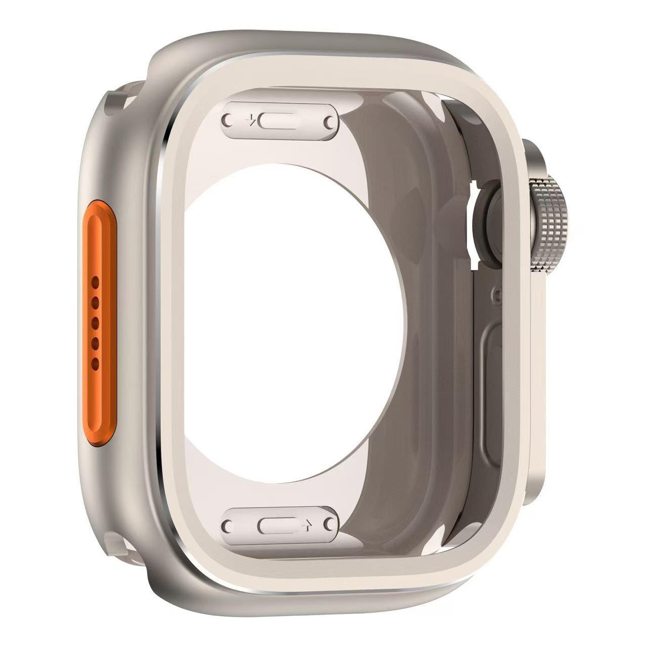 MOPAL Apple Watch Serisi 49mm İle Uyumlu Arka Kapaklı Darbeye Dayanıklı Koruyucu Metal Saat Kılıfı