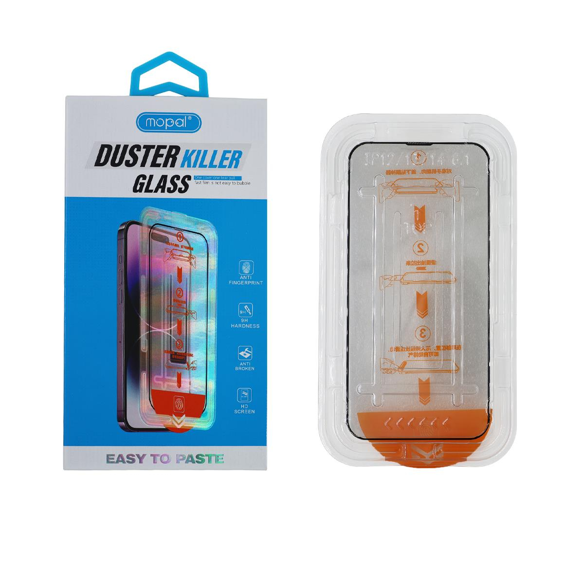 MOPAL iPhone 12 Pro Max Uyumlu HD Anti Statik Uygulama Aparatlı Dust Killer Temperli Cam Ekran Koruyucu