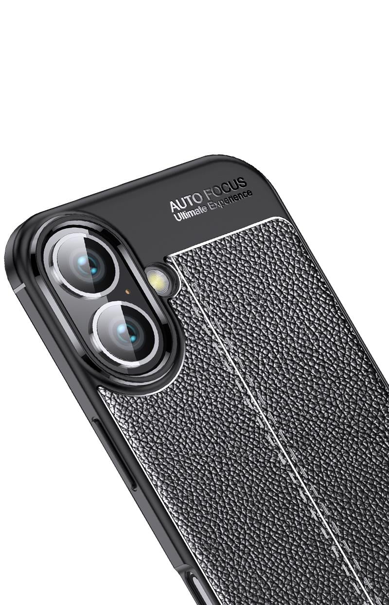 MOPAL iPhone 13 / 14 Deri Hissiyatlı Dikiş Detaylı Firo Silikon Kılıf