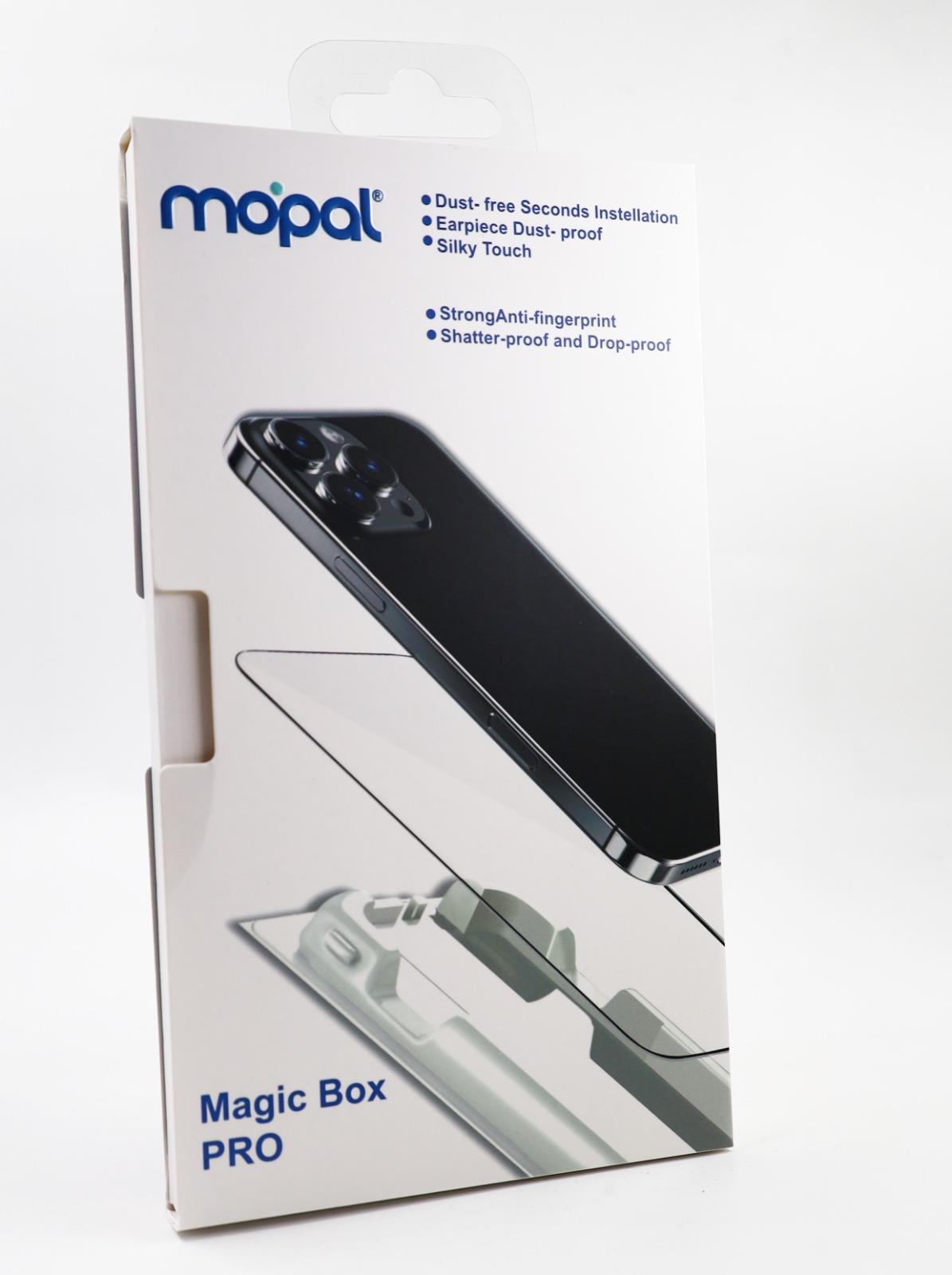 MOPAL iPhone 13 Pro / 13 / 14 Uyumlu Parmak İzi Önleyici Kırılmaya ve Düşmeye Karşı Dayanıklı Kolay Takılabilen Magic Box Pro Kırılmaz Cam