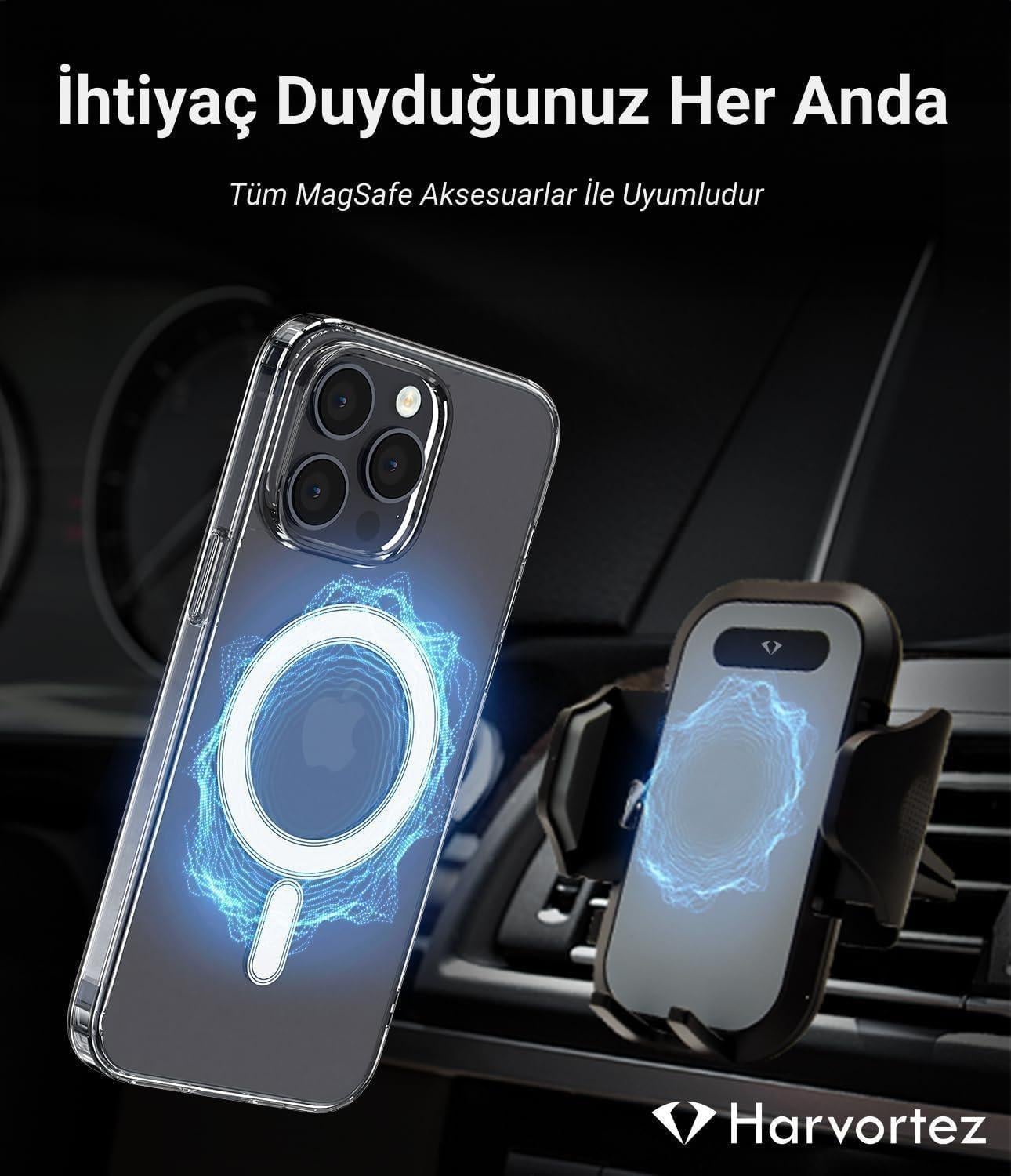 MOPAL iPhone 15 MagSafe Özellikli Şeffaf IQ Silikon Kılıf