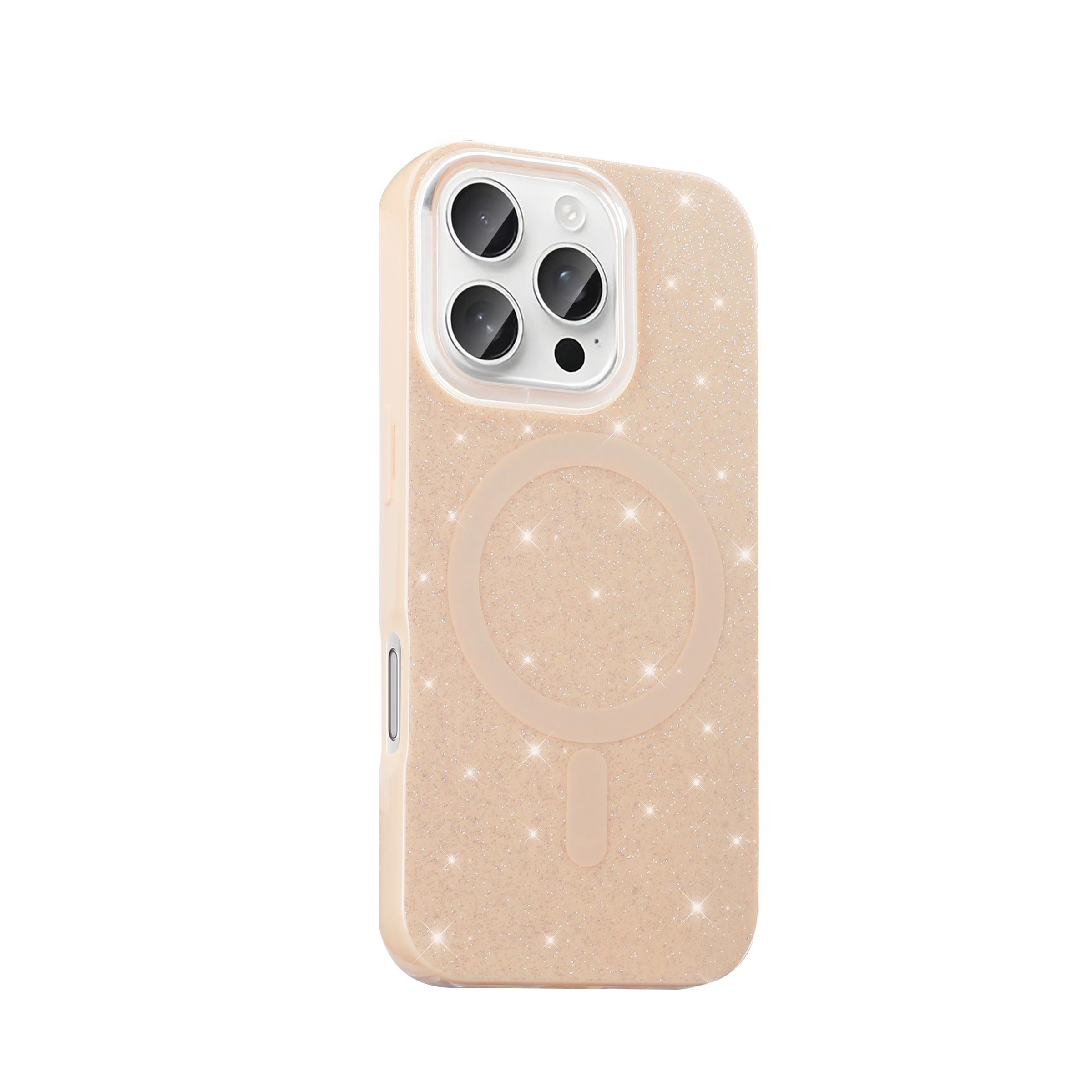 MOPAL iPhone 16 Pro Max MagSafe Uyumlu Lens Koruma Camı Hediyeli Simli Kutup Silikon Kılıf