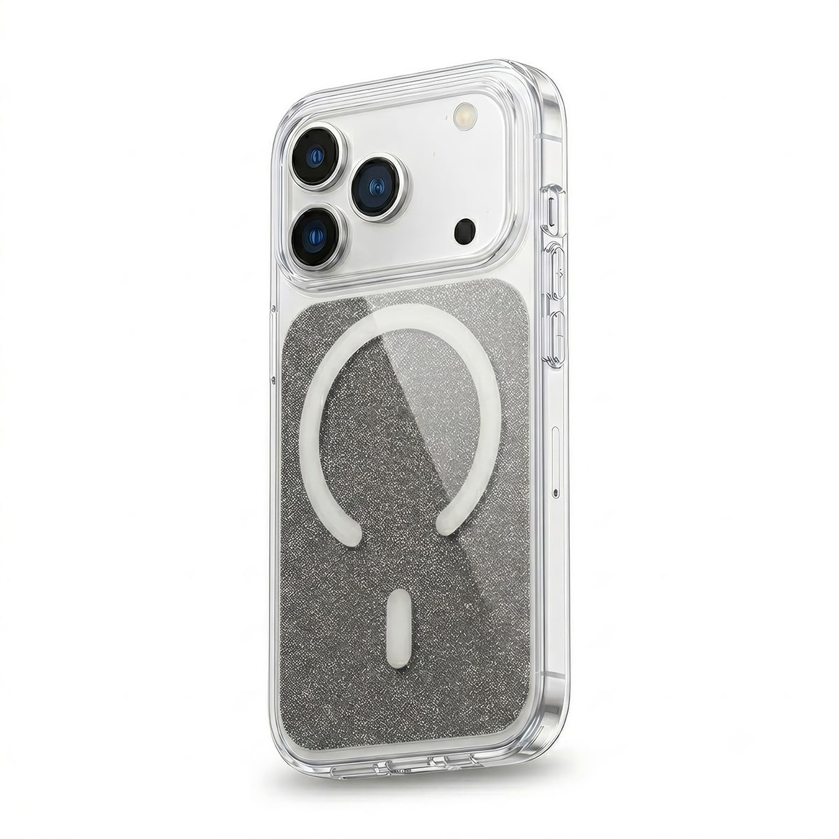 MOPAL iPhone 16 Pro Max Uyumlu MagSafe Özellikli Şeffaf Sim Detaylı Kutulu Metal Tuşlu Sim Telefon Kılıfı