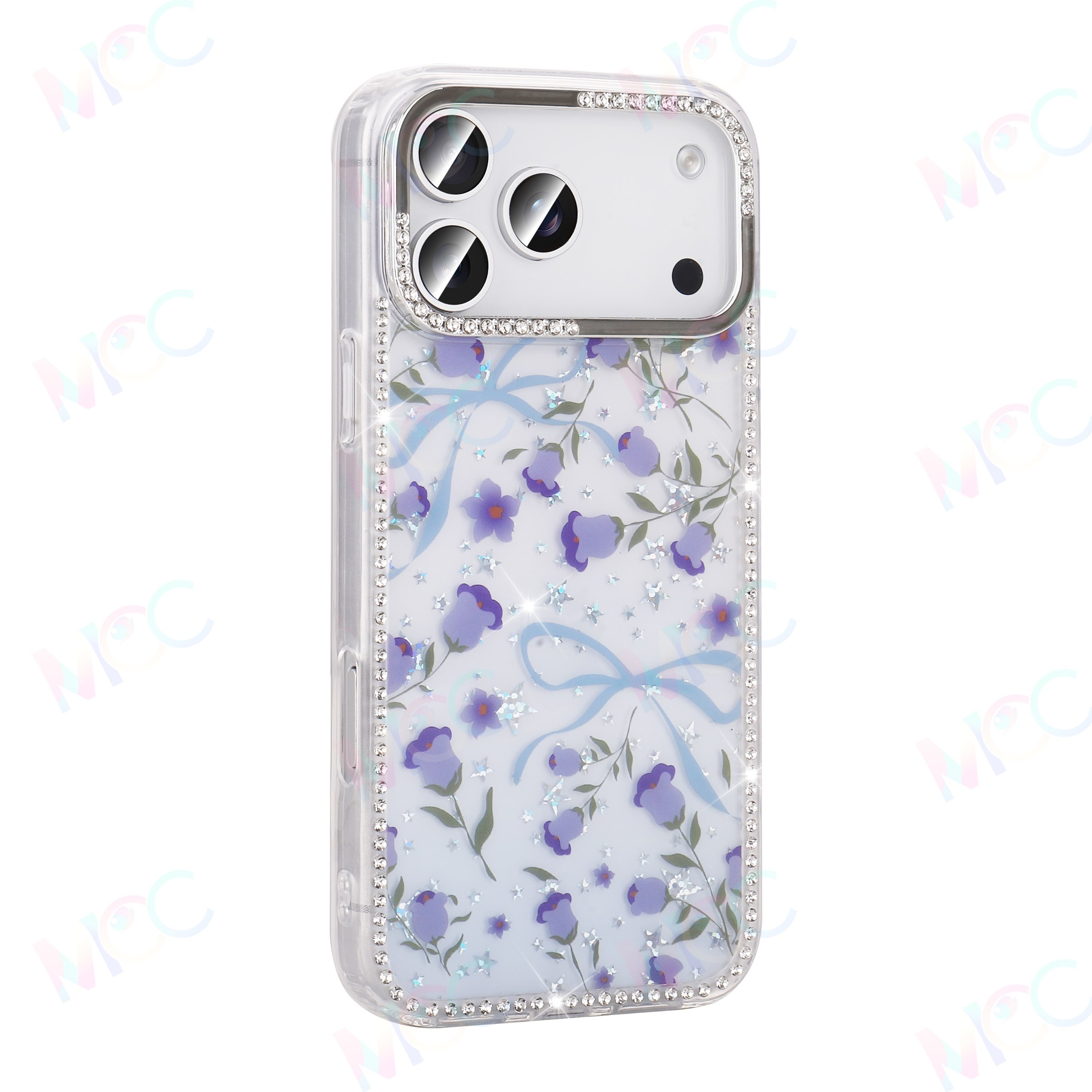 MOPAL iPhone 16 Uyumlu Taş İşlemeli Desenli Ece Silikon Kılıf