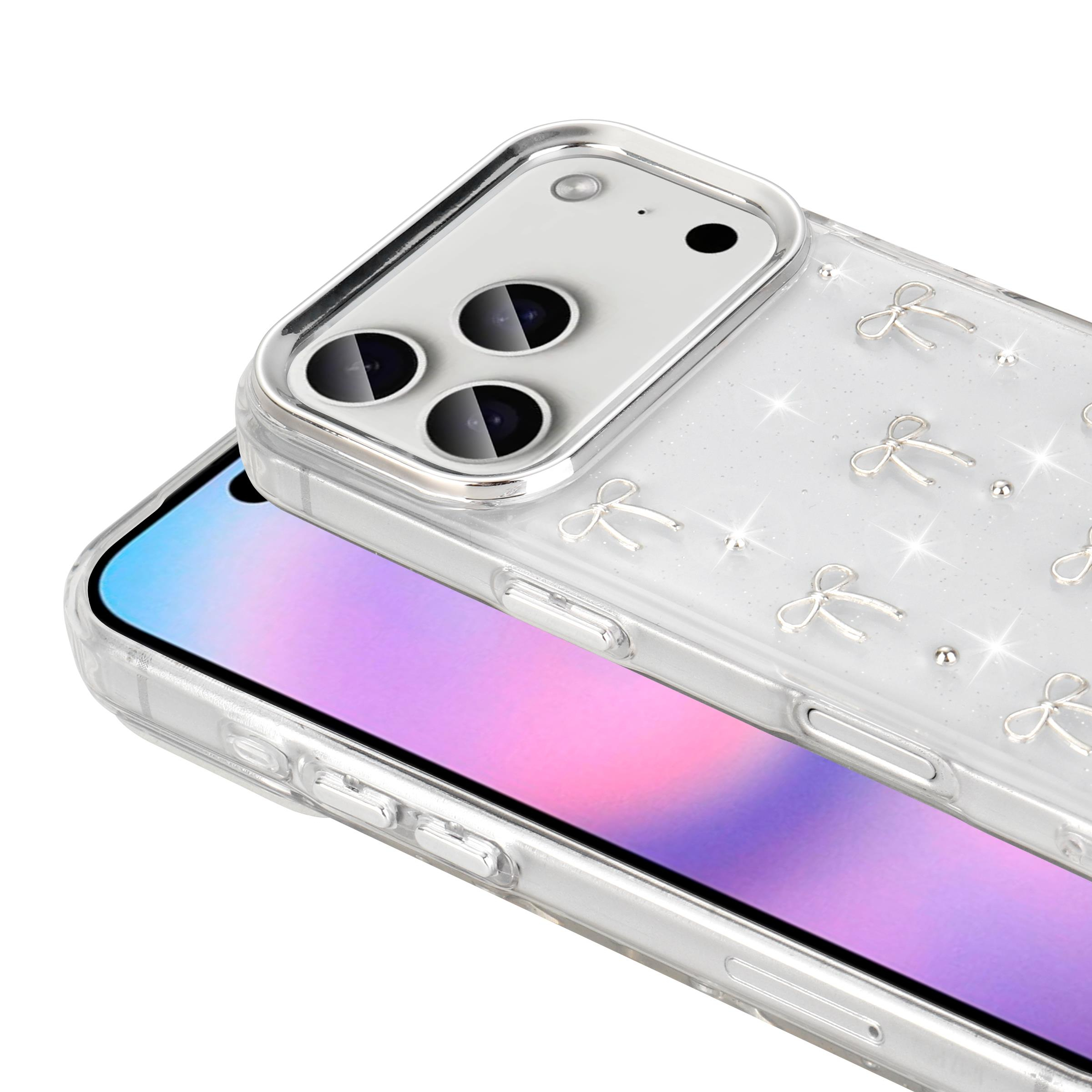 MOPAL iPhone 17 Air Kabartma Desenli Fiyonk Silikon Kılıf