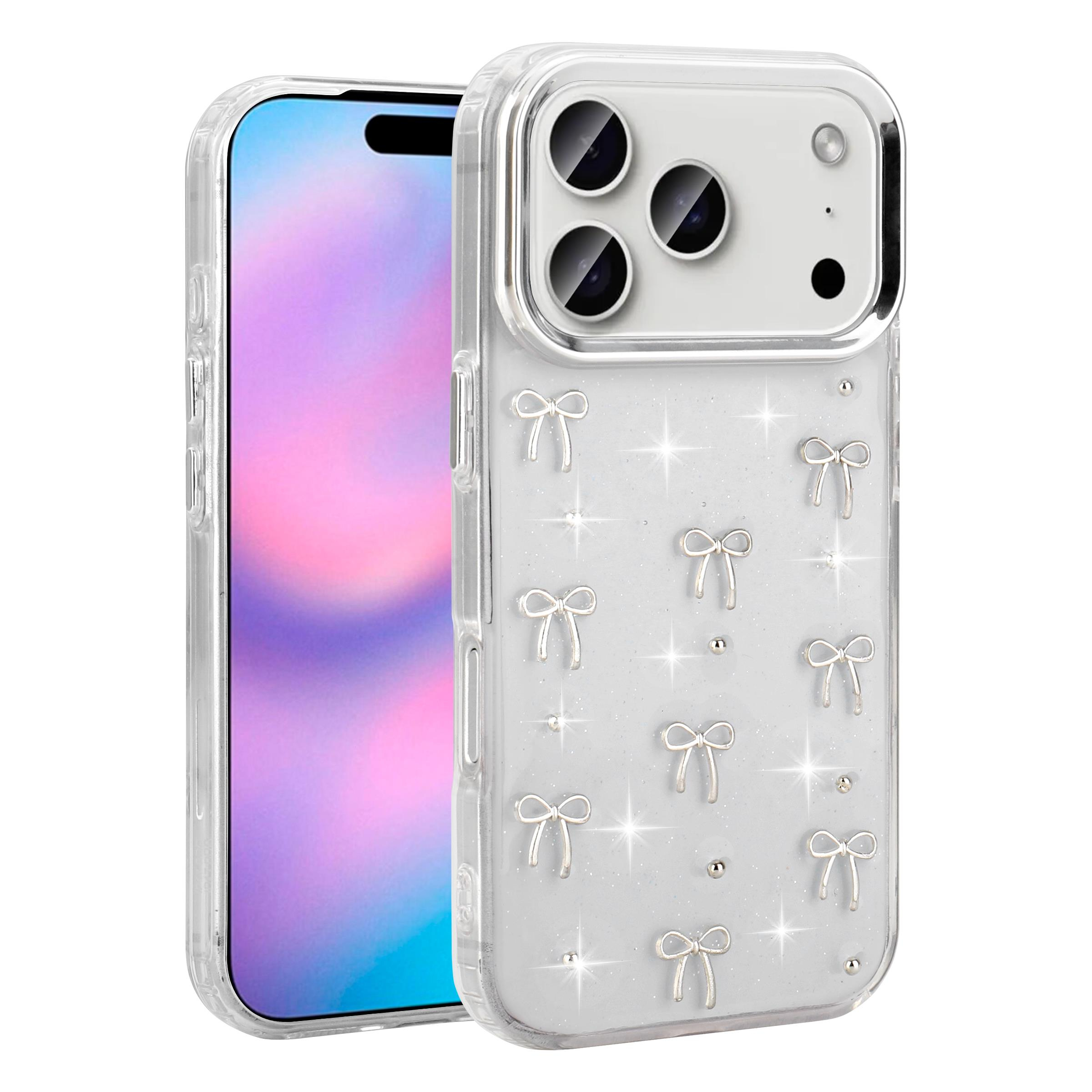 MOPAL iPhone 17 Air Kabartma Desenli Fiyonk Silikon Kılıf