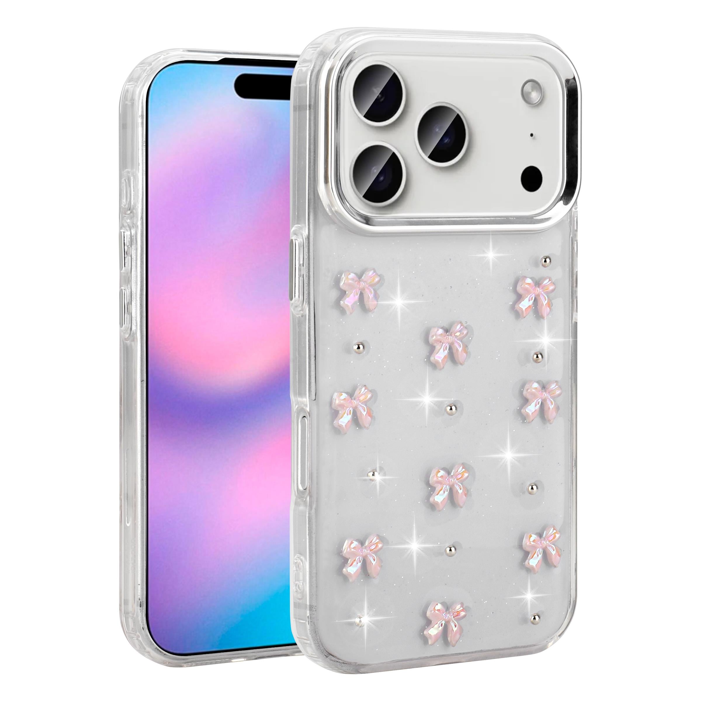 MOPAL iPhone 17 Air Kabartma Desenli Fiyonk Silikon Kılıf