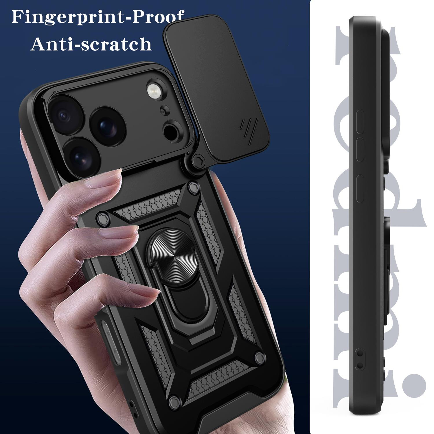 MOPAL iPhone 17 Pro Max Stand Özellikli Sürgülü Darbelere Dayanıklı Slide Silikon Kılıf