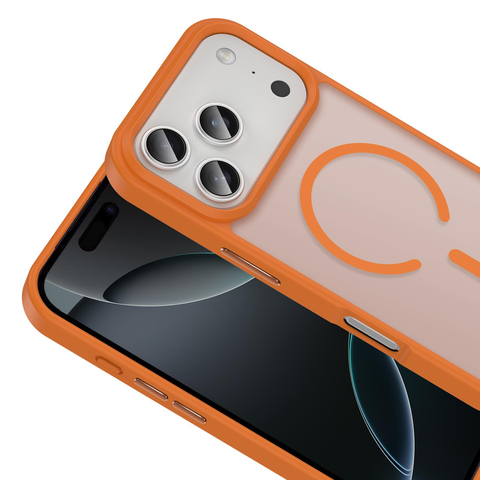 MOPAL iPhone 17 Pro Max Uyumlu MagSafe Özellikli Kenarları Plastik Rot Silikon Kılıf