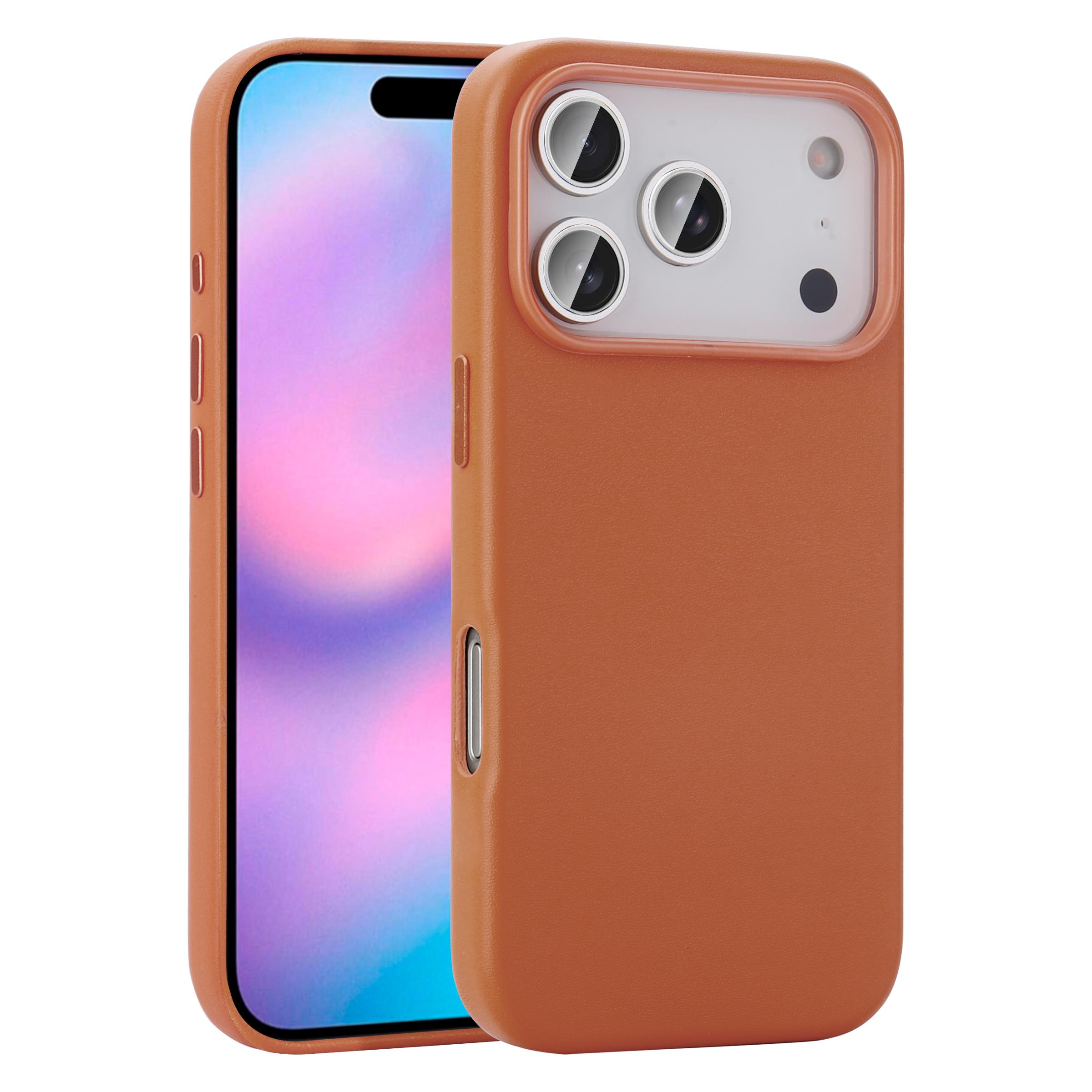MOPAL iPhone 17 Pro Max Uyumlu MagSafe Özellikli Suni Deri Görünümlü Let Silikon Kılıf