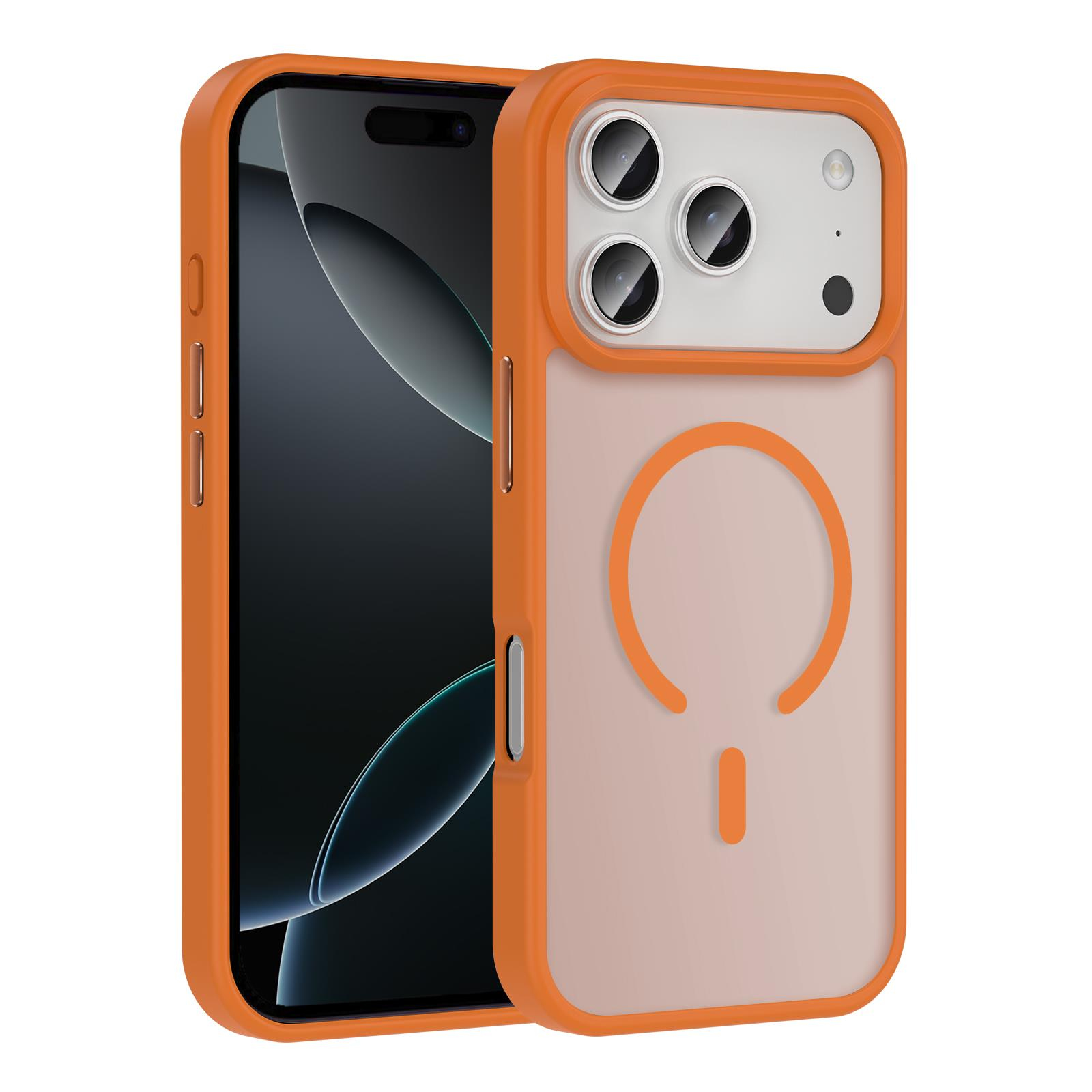 MOPAL iPhone 17 Pro Max Uyumlu MagSafe Özellikli Kenarları Plastik Rot Silikon Kılıf