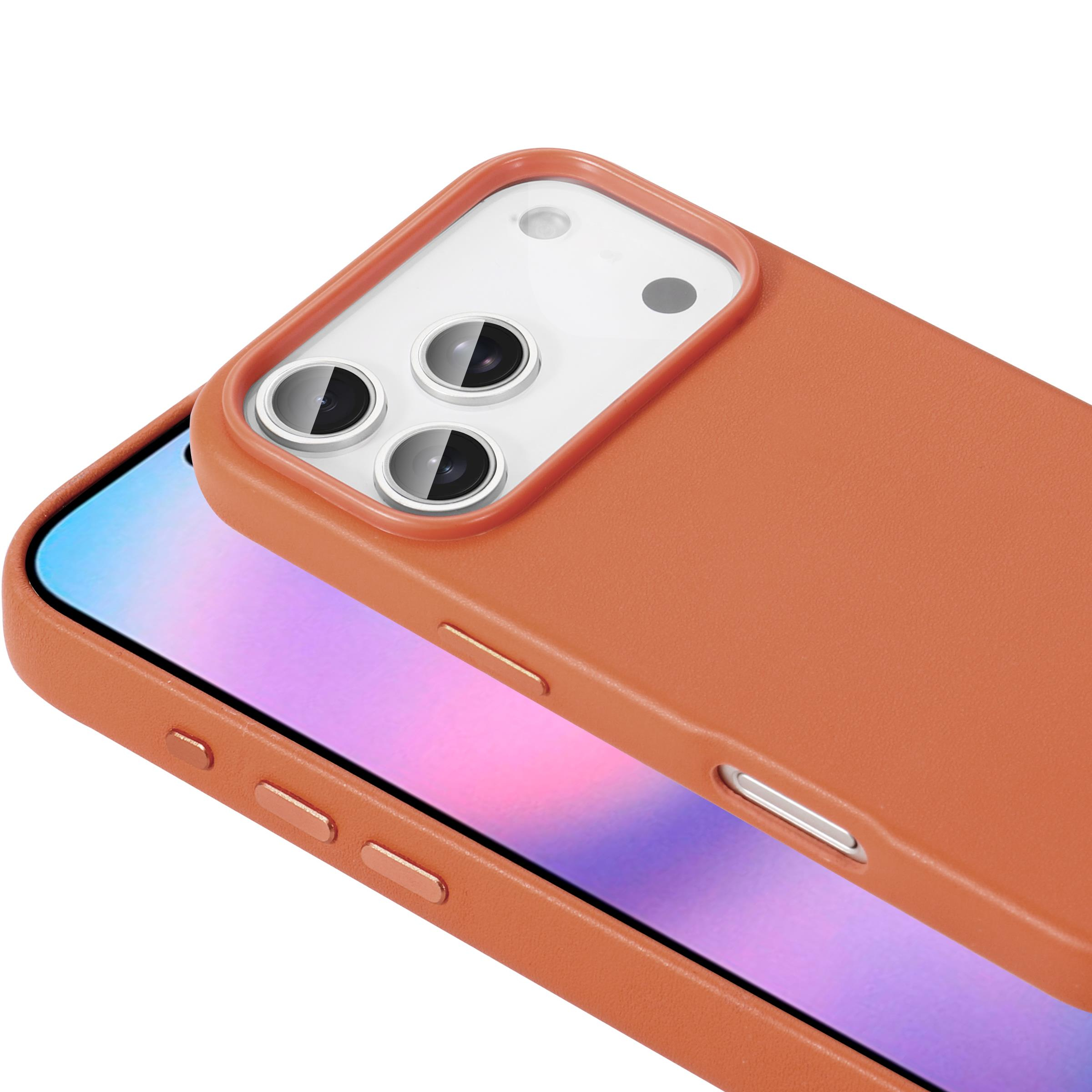 MOPAL iPhone 17 Pro Max Uyumlu MagSafe Özellikli Suni Deri Görünümlü Let Silikon Kılıf