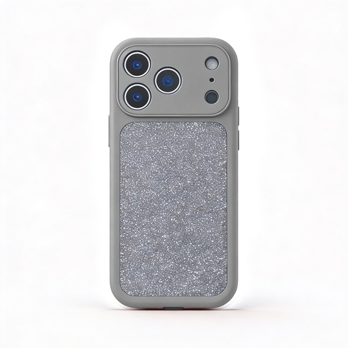 MOPAL iPhone 17 Pro Uyumlu Metal Tuşlu İçi Kadife Kutulu Taşlı Lara Silikon Telefon Kılıfı