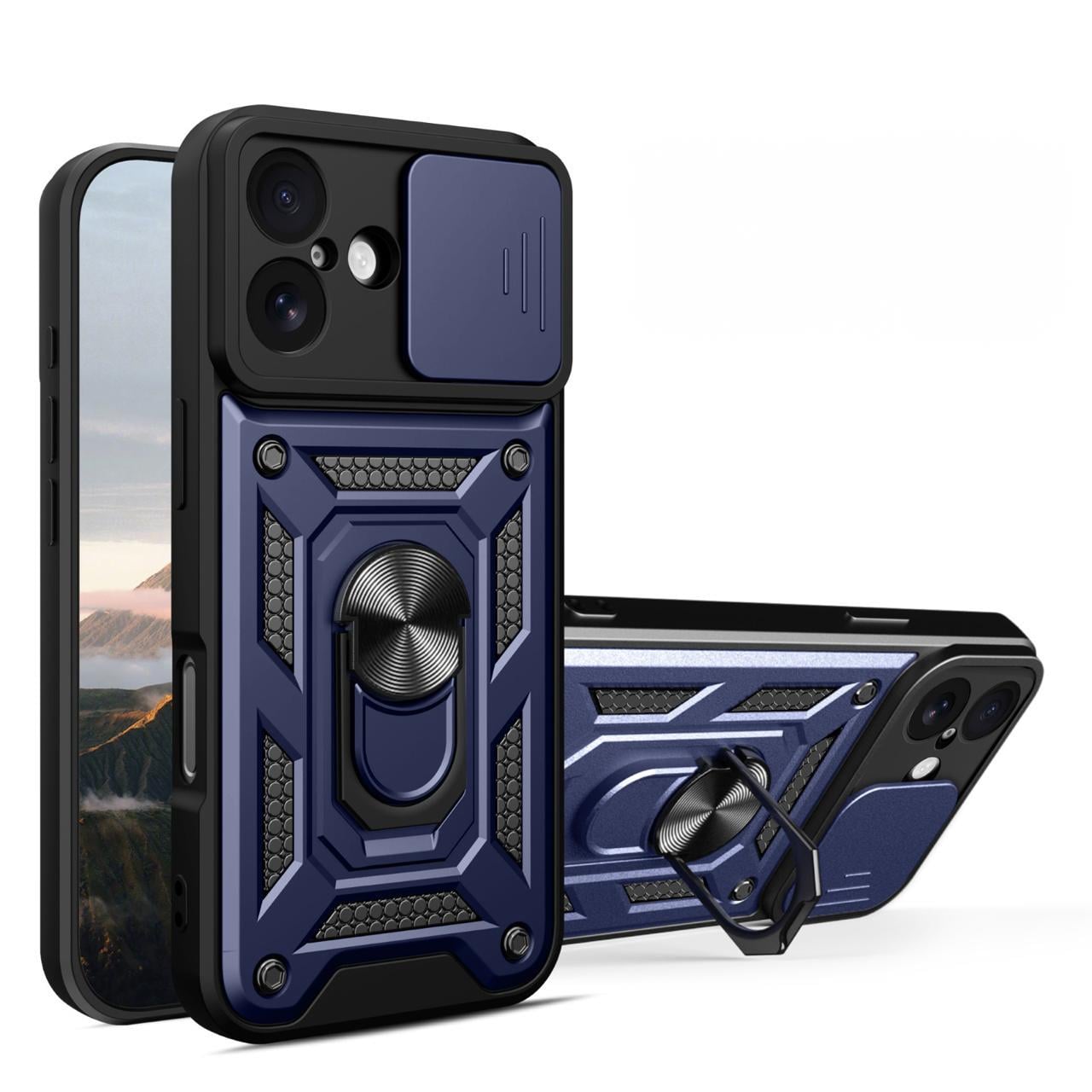 MOPAL iPhone 17 Stand Özellikli Sürgülü Darbelere Dayanıklı Slide Silikon Kılıf