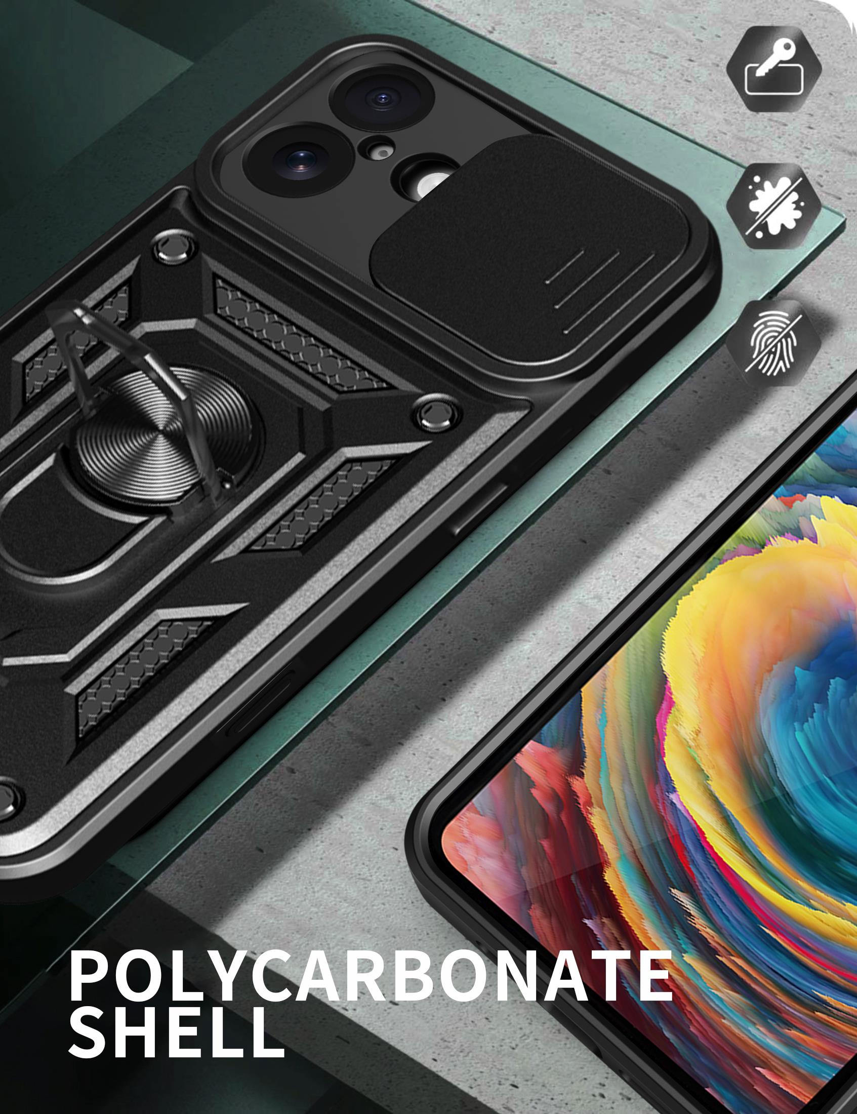 MOPAL iPhone 17 Stand Özellikli Sürgülü Darbelere Dayanıklı Slide Silikon Kılıf