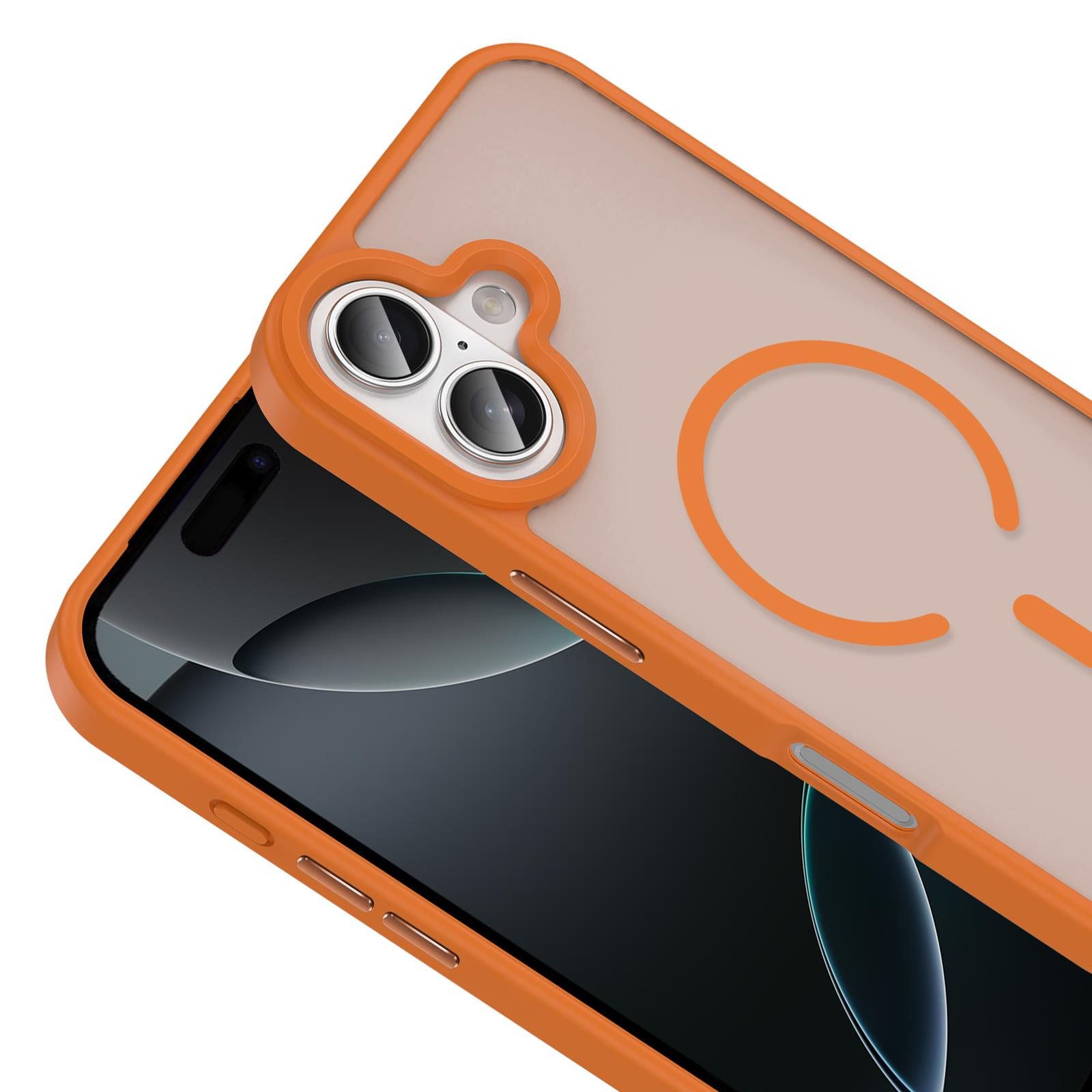MOPAL iPhone 17 Uyumlu MagSafe Özellikli Kenarları Plastik Rot Silikon Kılıf