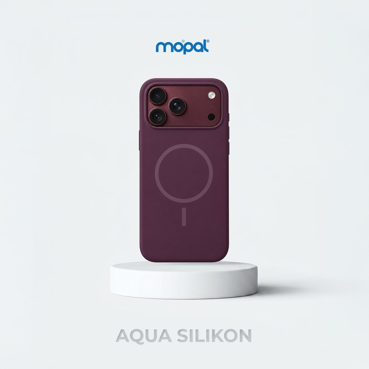 MOPAL iPhone 18 Pro Uyumlu MagSafe Özellikli İçi Kadife Yumuşak Aqua Silikon Kılıf