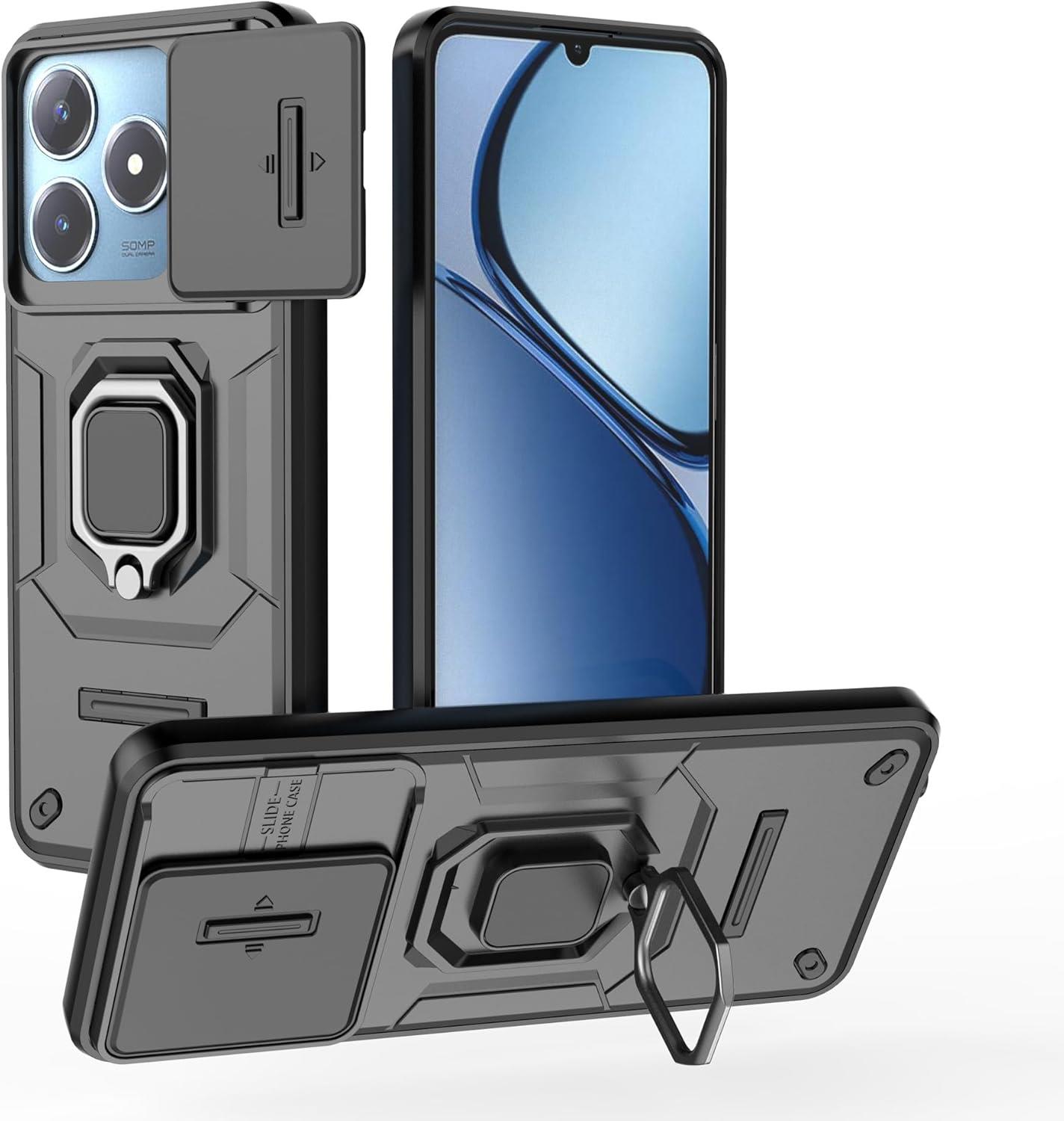 MOPAL Realme C61 / C63 Stand Özellikli Sürgülü Darbelere Dayanıklı Slide Silikon Kılıf