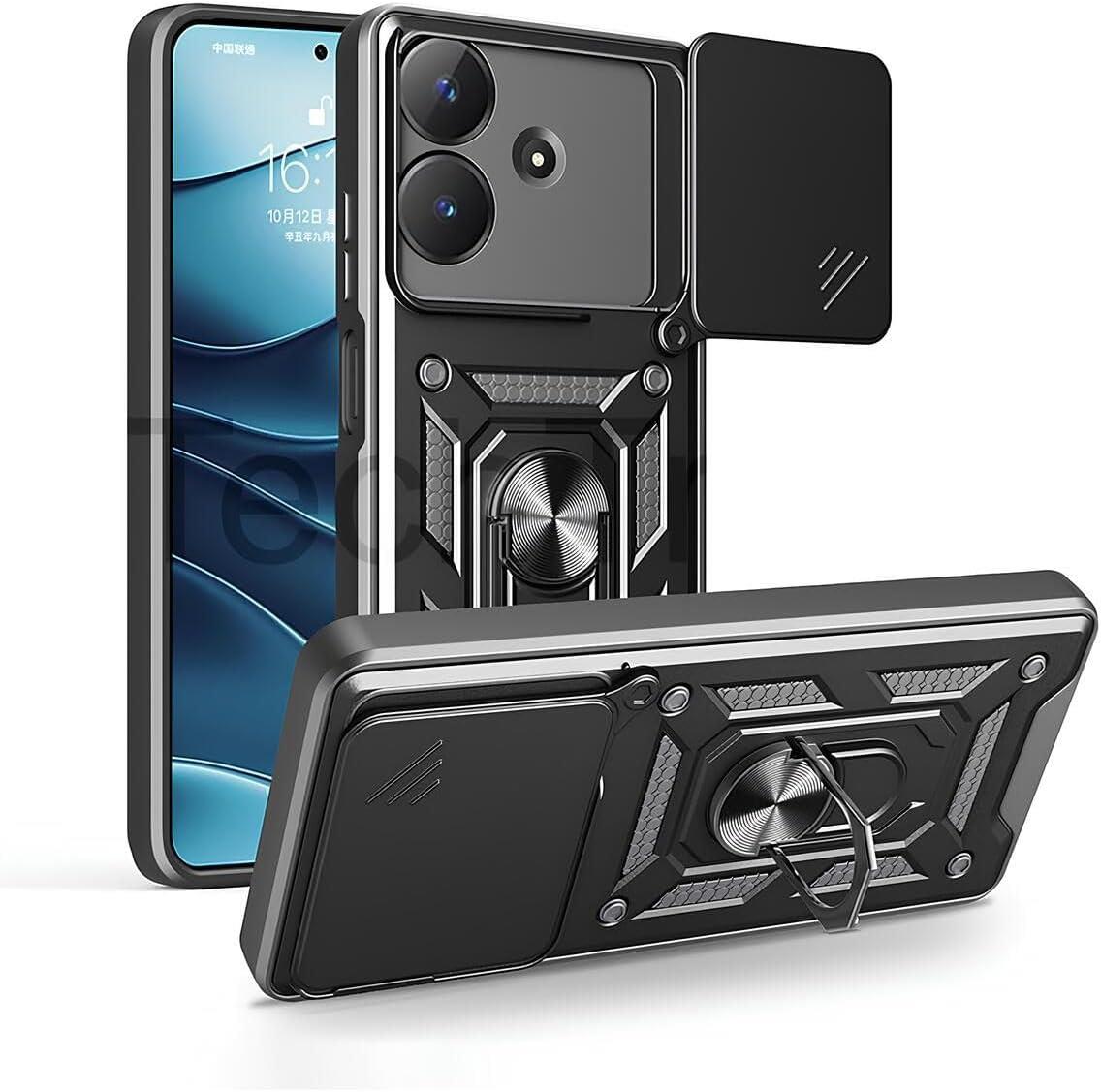 MOPAL Realme Note 60 Stand Özellikli Sürgülü Darbelere Dayanıklı Slide Silikon Kılıf