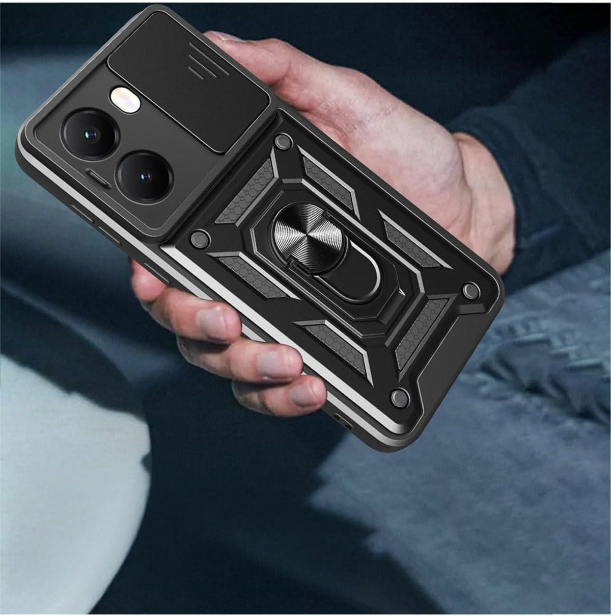 MOPAL Realme Note 60 Stand Özellikli Sürgülü Darbelere Dayanıklı Slide Silikon Kılıf