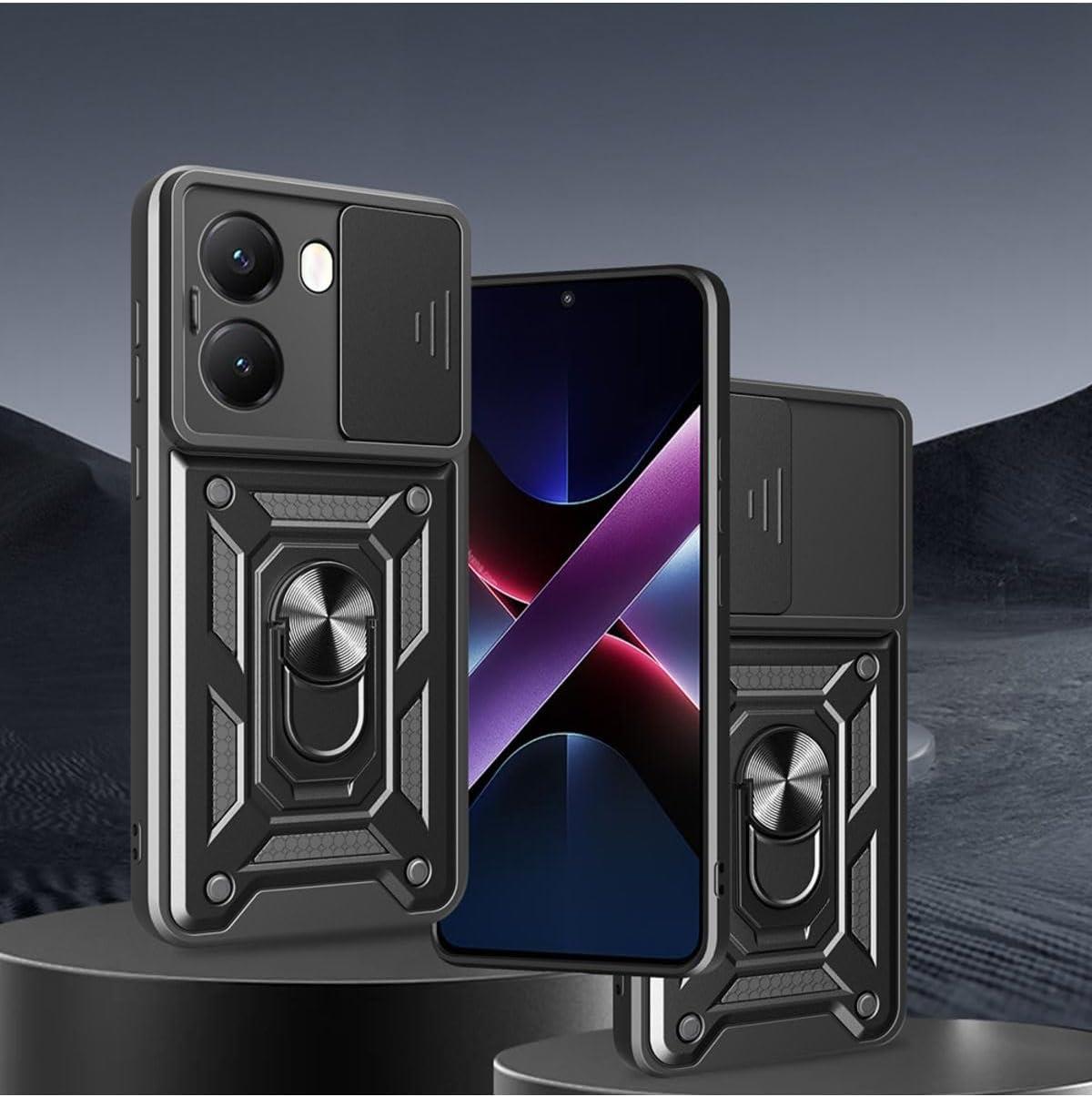 MOPAL Realme Note 60 Stand Özellikli Sürgülü Darbelere Dayanıklı Slide Silikon Kılıf
