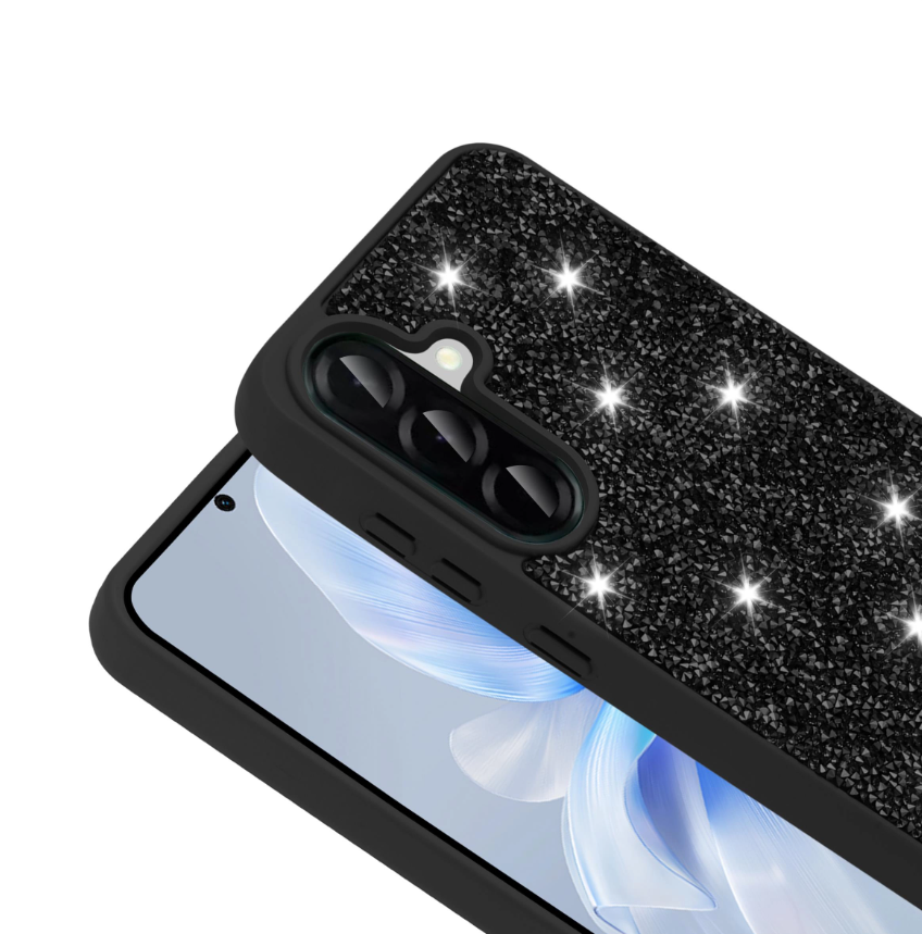 MOPAL Samsung S25 FE Uyumlu Darbeye Karşı Dayanıklı Taş Detaylı Melt Silikon Kılıf