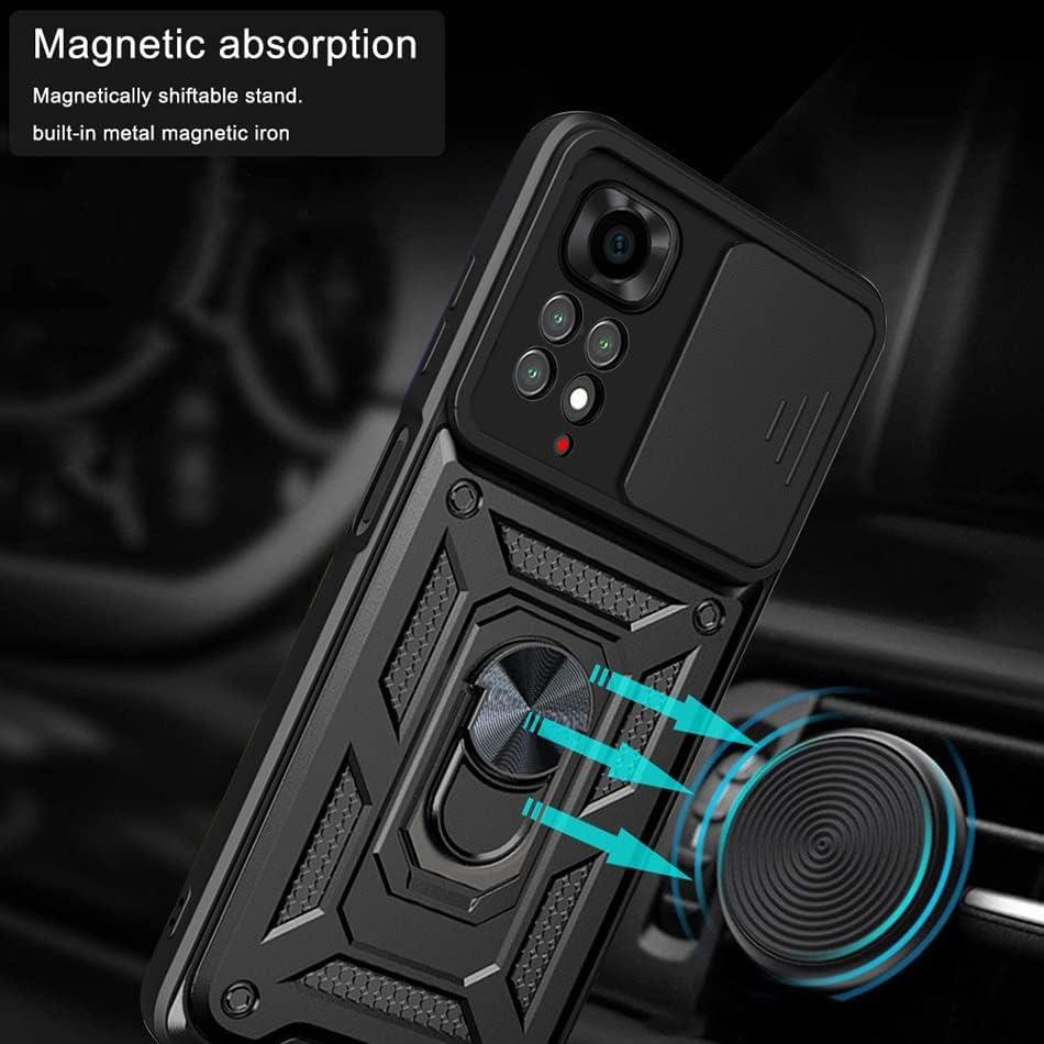 MOPAL Xiaomi Redmi Note 11 Pro Stand Özellikli Sürgülü Darbelere Dayanıklı Slide Silikon Kılıf