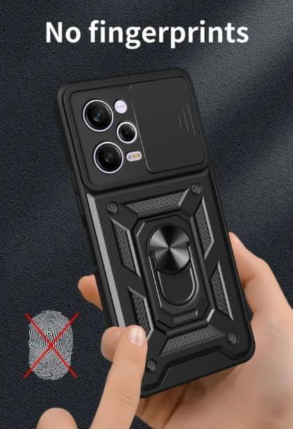 MOPAL Xiaomi Redmi Note 12 Pro 5G Stand Özellikli Sürgülü Darbelere Dayanıklı Slide Silikon Kılıf