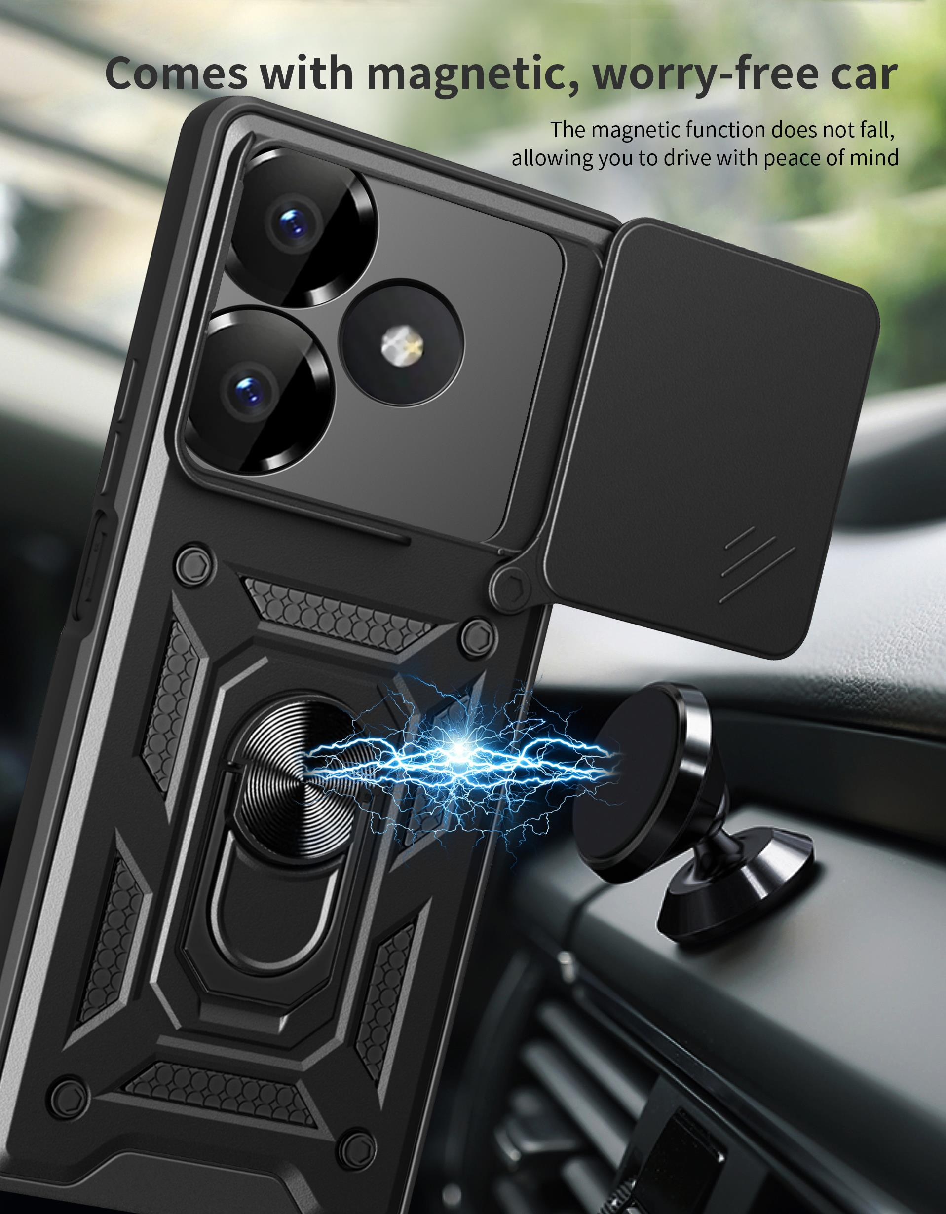 MOPAL Xiaomi Redmi Note 13 4G Stand Özellikli Sürgülü Darbelere Dayanıklı Slide Silikon Kılıf
