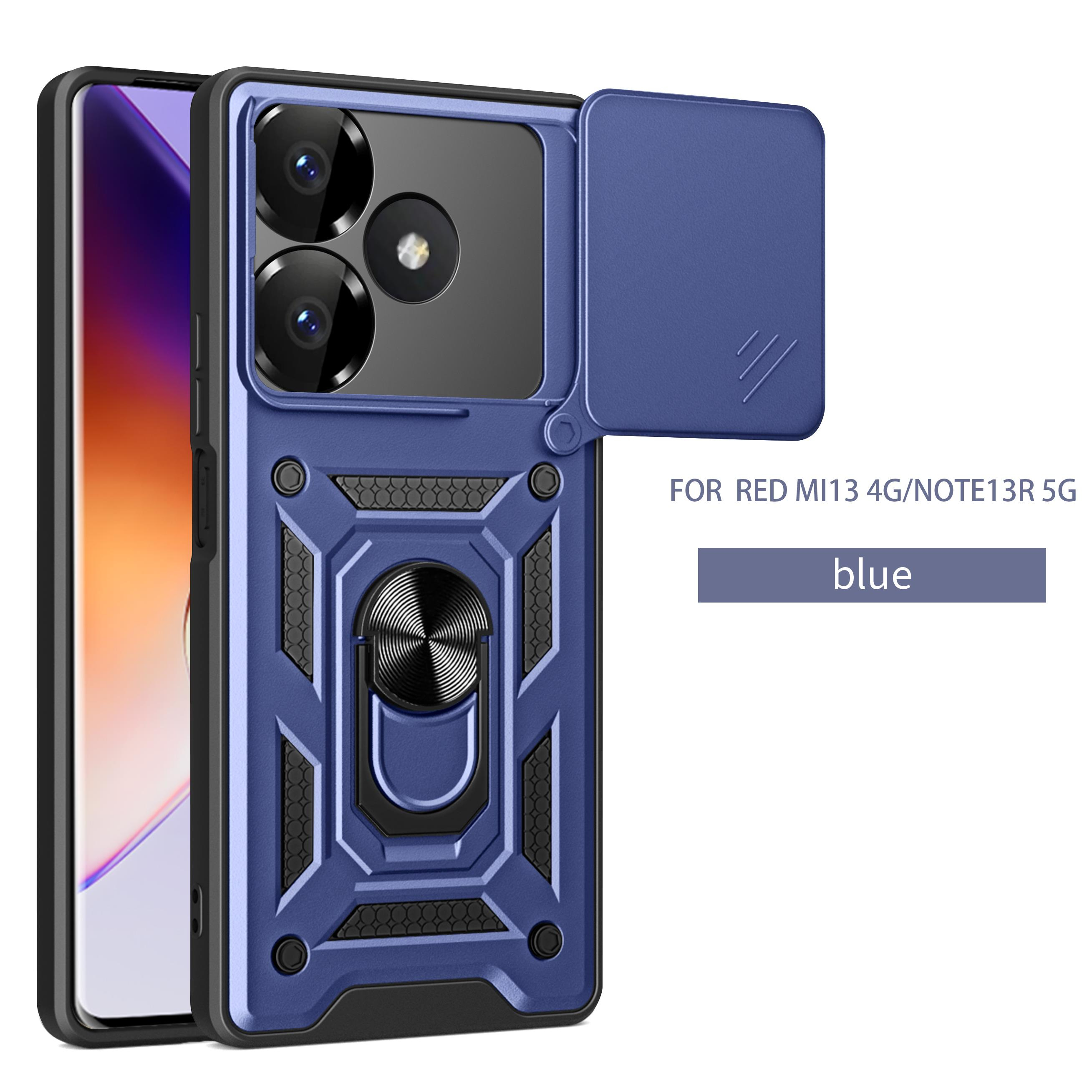 MOPAL Xiaomi Redmi Note 13 4G Stand Özellikli Sürgülü Darbelere Dayanıklı Slide Silikon Kılıf
