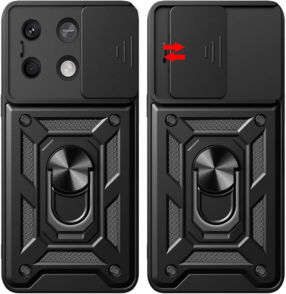 MOPAL Xiaomi Redmi Note 13 Pro 4G Stand Özellikli Sürgülü Darbelere Dayanıklı Slide Silikon Kılıf
