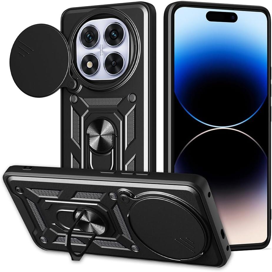 MOPAL Xiaomi Redmi Note 14 Pro Plus Stand Özellikli Sürgülü Darbelere Dayanıklı Slide Silikon Kılıf