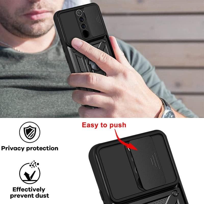MOPAL Xiaomi Redmi Note 8 Pro Stand Özellikli Sürgülü Darbelere Dayanıklı Slide Silikon Kılıf