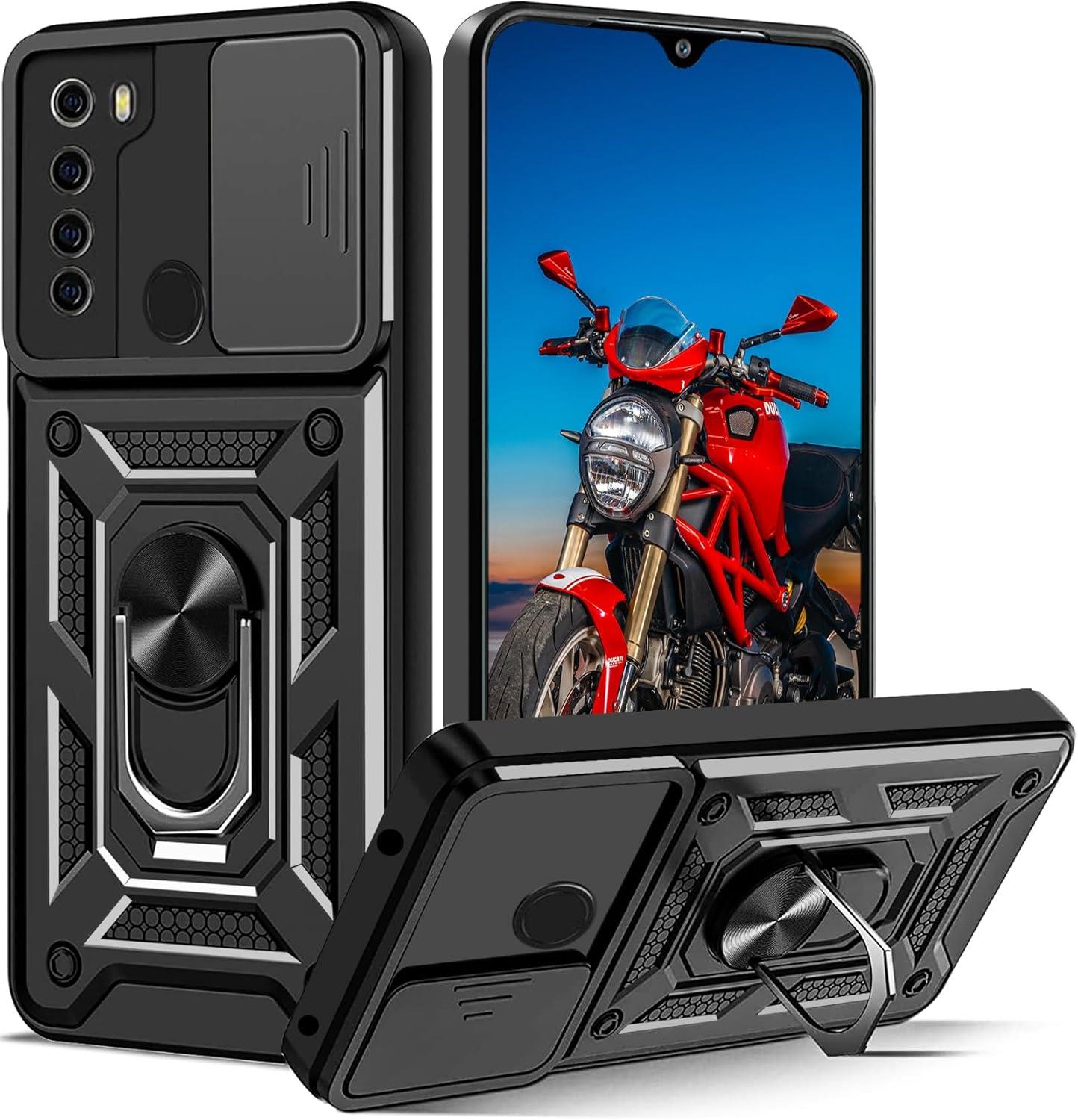 MOPAL Xiaomi Redmi Note 8 Stand Özellikli Sürgülü Darbelere Dayanıklı Slide Silikon Kılıf