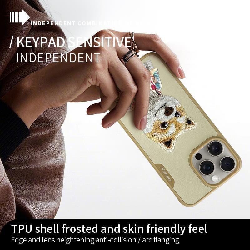 NIM iPhone 14 Pro Max 3D Gerçek Nakış işlemeli Fashion Pet Ayıcıklı Silikon Kılıf