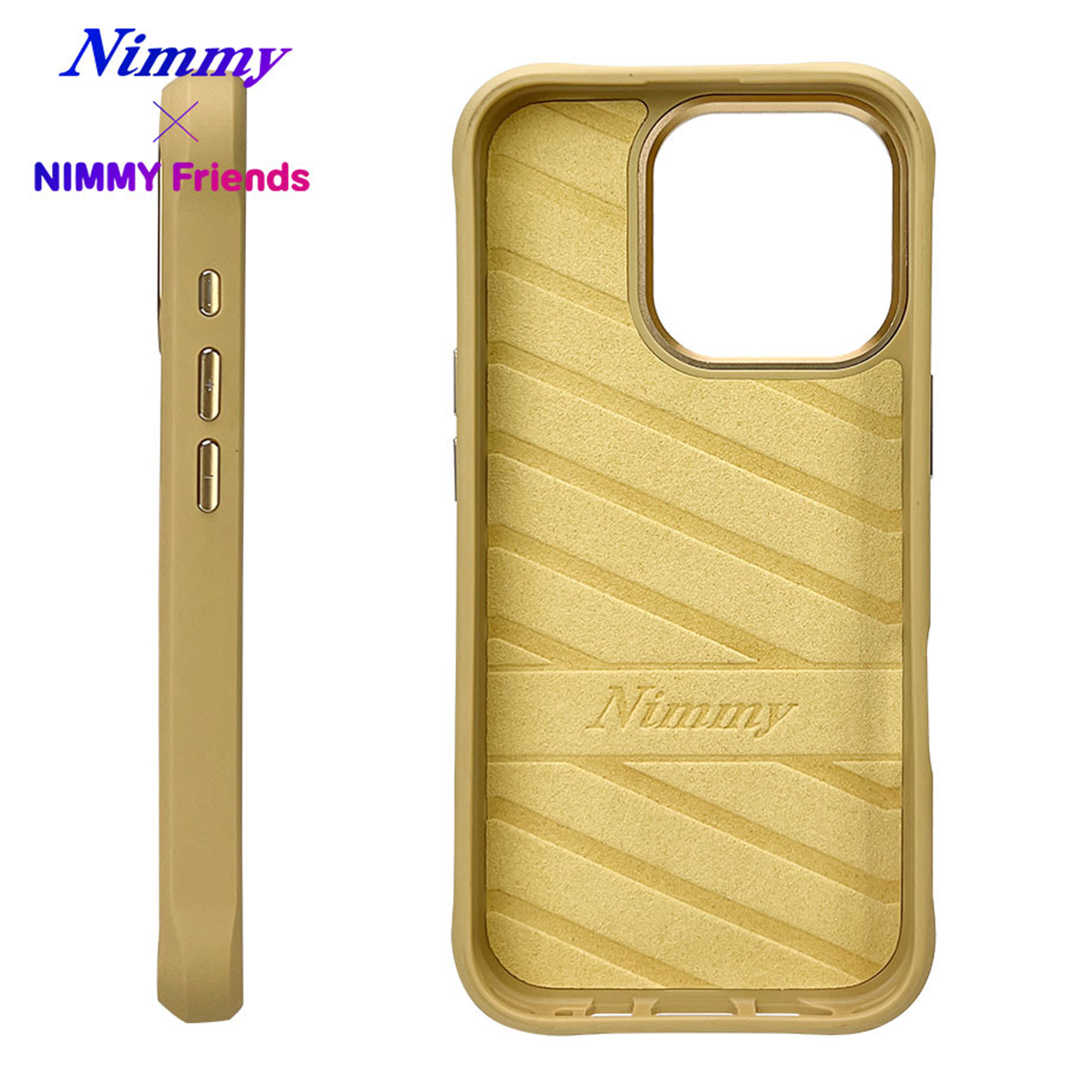 NIMMY iPhone 14 Pro Kumaş Üstüne Gerçek Nakış İşlemeli Göz Kedi Detaylı 3D Big Eyes Golden British Shorthair Kılıf