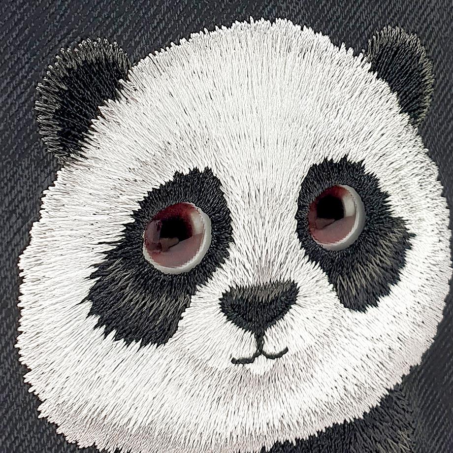 NIMMY iPhone 15 3D Gerçek Nakış İşlemeli Panda Kabartmalı Göz Detaylı Big Eyes Silikon Kılıf