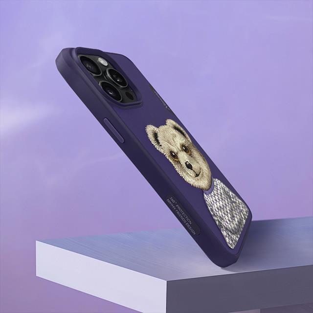 NIMMY iPhone 15 3D Gerçek Nakış işlemeli Fashion Pet Ayıcıklı Silikon Kılıf