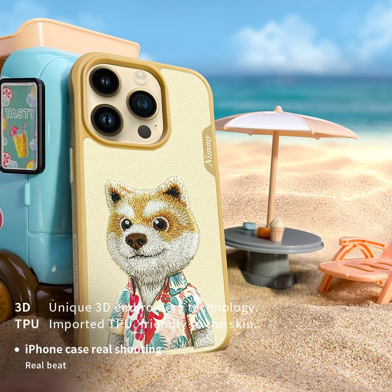 NIMMY iPhone 15 Pro 3D Gerçek Nakış işlemeli Fashion Pet Ayıcıklı Silikon Kılıf