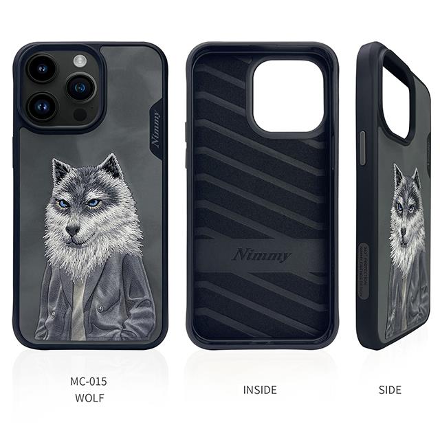 NIMMY iPhone 15 Pro Max 3D Gerçek Nakış işlemeli Fashion Pet Kurtlu Silikon Kılıf