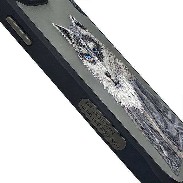 NIMMY iPhone 15 Pro Max 3D Gerçek Nakış işlemeli Fashion Pet Kurtlu Silikon Kılıf