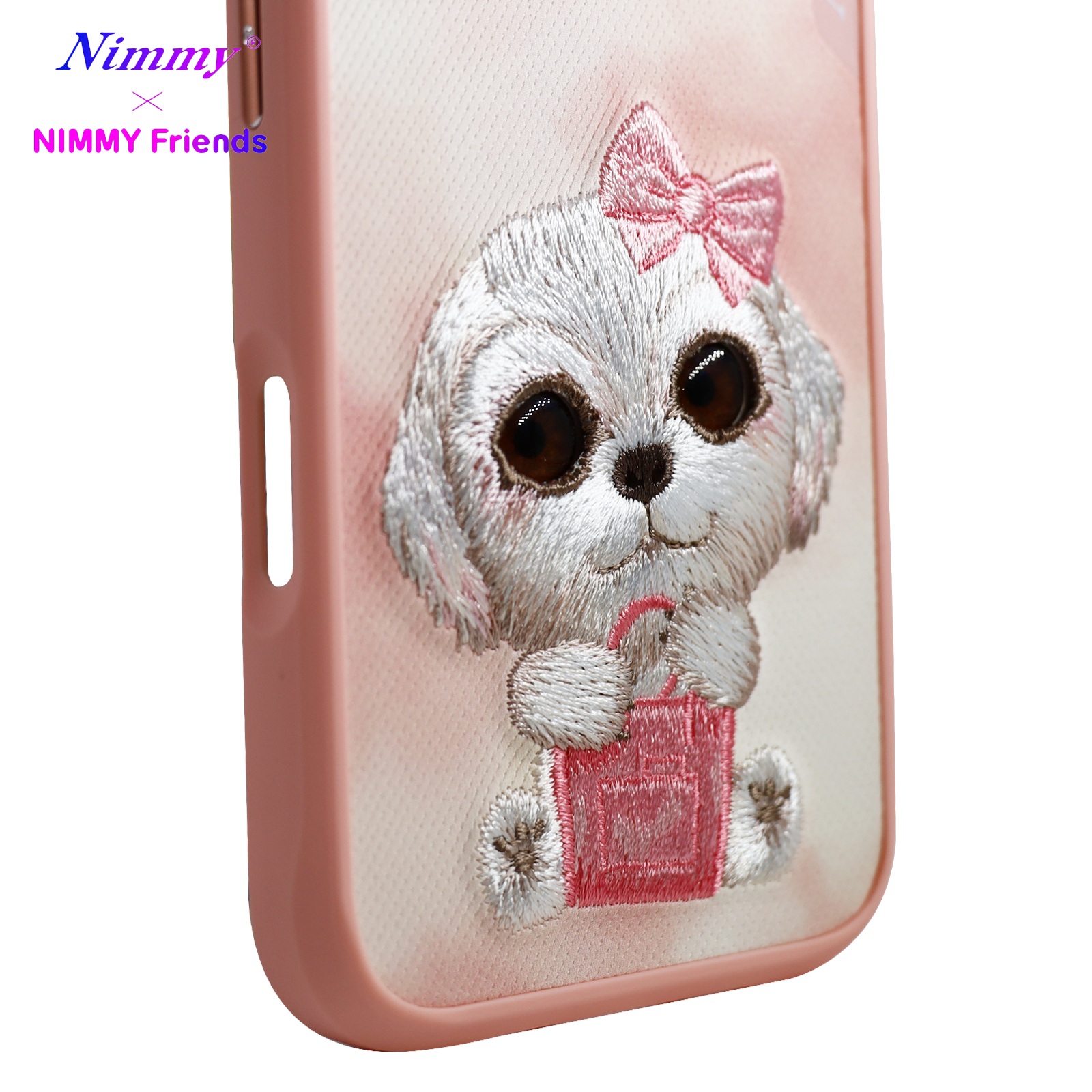 NIMMY iPhone 16 3D Gerçek Nakış işlemeli Göz Detaylı New Big Eyes Köpek Silikon Kılıf