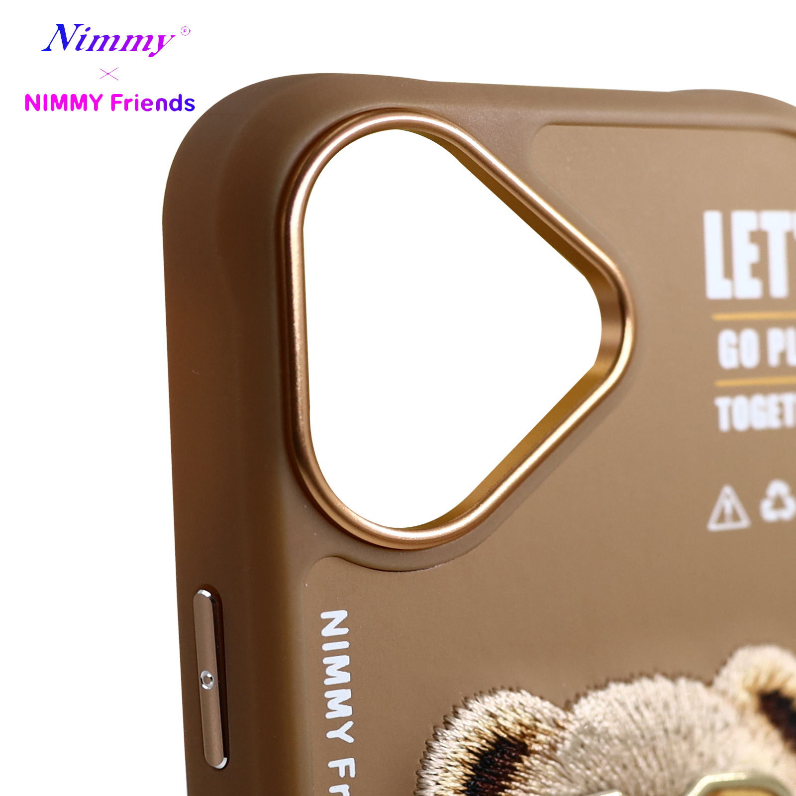 NIMMY iPhone 16 3D Gerçek Nakış İşlemeli Kabartmalı Gözlük Fermuar Mont Ayıcık Detaylı Cool Cute 2.0 Silikon Kılıf
