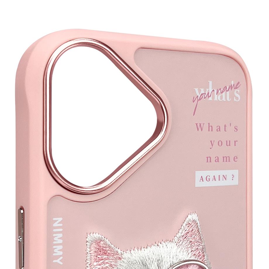 NIMMY iPhone 16 3D Gerçek Nakış İşlemeli Kabartmalı Gözlük Fermuar Mont Kedicik Detaylı Cool Cute 2.0 Silikon Kılıf