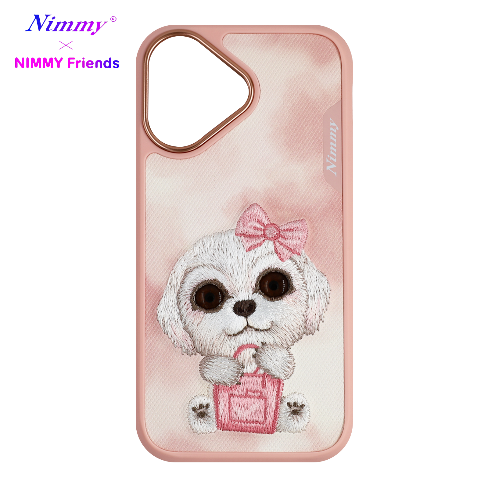 NIMMY iPhone 16 3D Gerçek Nakış işlemeli Göz Detaylı New Big Eyes Köpek Silikon Kılıf