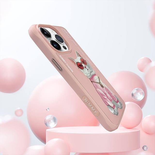 NIMMY iPhone 16 Pro 3D Gerçek Nakış İşleme Kabartmalı Köpek Zincir Gözlük Detaylı Cool Glasses Silikon Kılıf