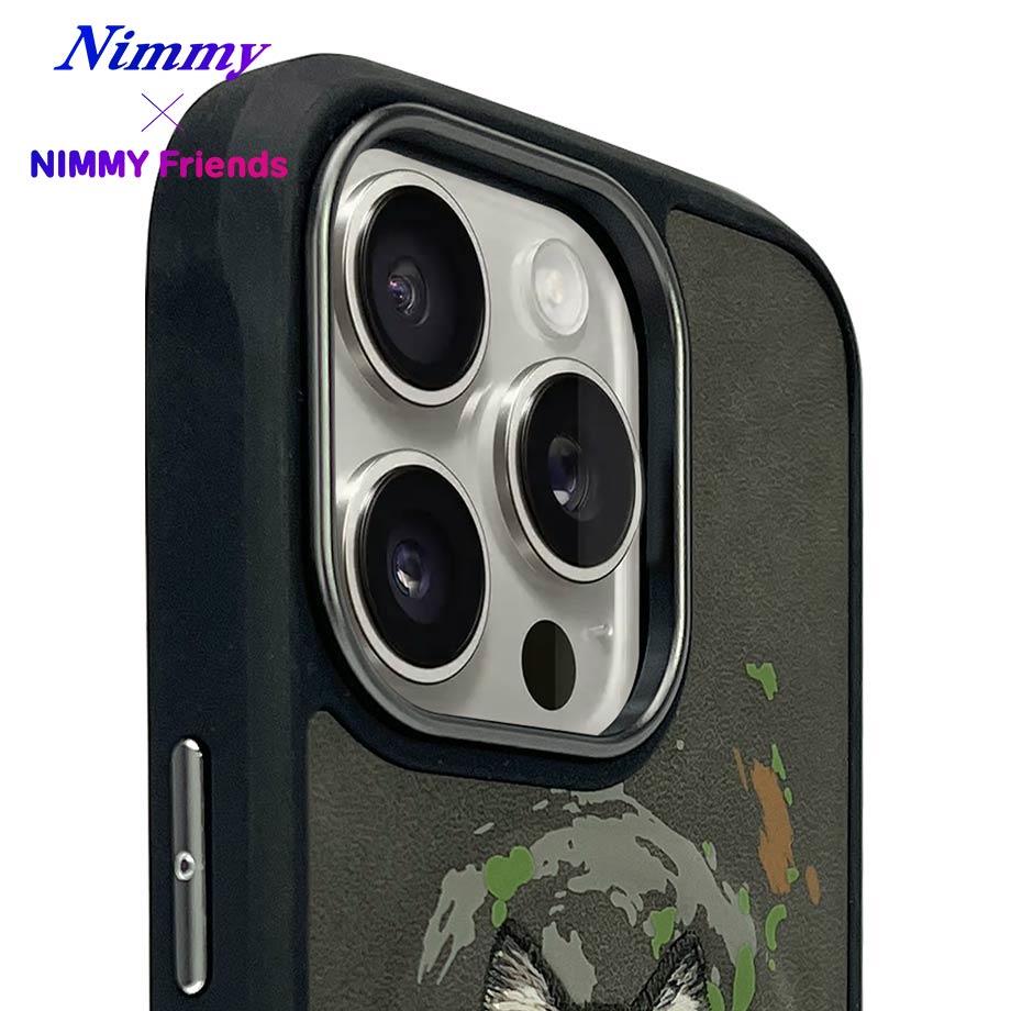 NIMMY iPhone 16 Pro 3D Suni Deri Üstüne Gerçek Nakış İşlemeli Dazzling 2.0 Kurt Silikon Kılıf