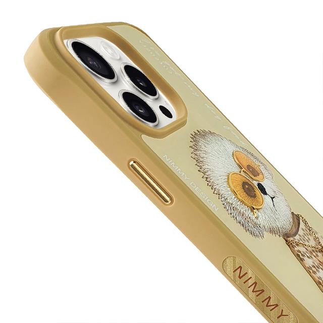 NIMMY iPhone 16 Pro Max 3D Gerçek Nakış İşleme Kabartmalı Köpek Zincir Gözlük Detaylı Cool Glasses Silikon Kılıf