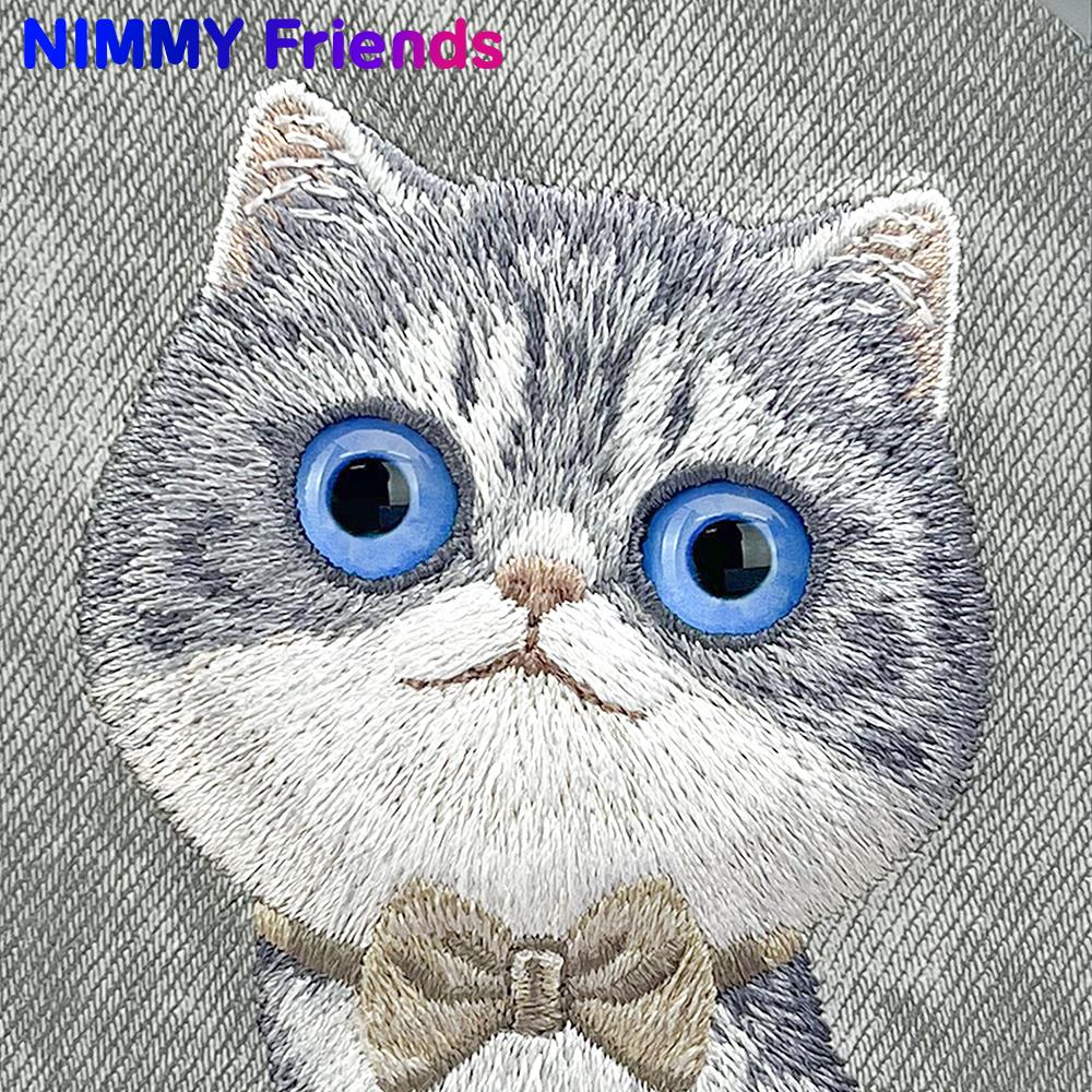 NIMMY iPhone 16 Pro Max 3D Gerçek Nakış işlemeli Göz Detaylı New Big Eyes Kedi Silikon Kılıf